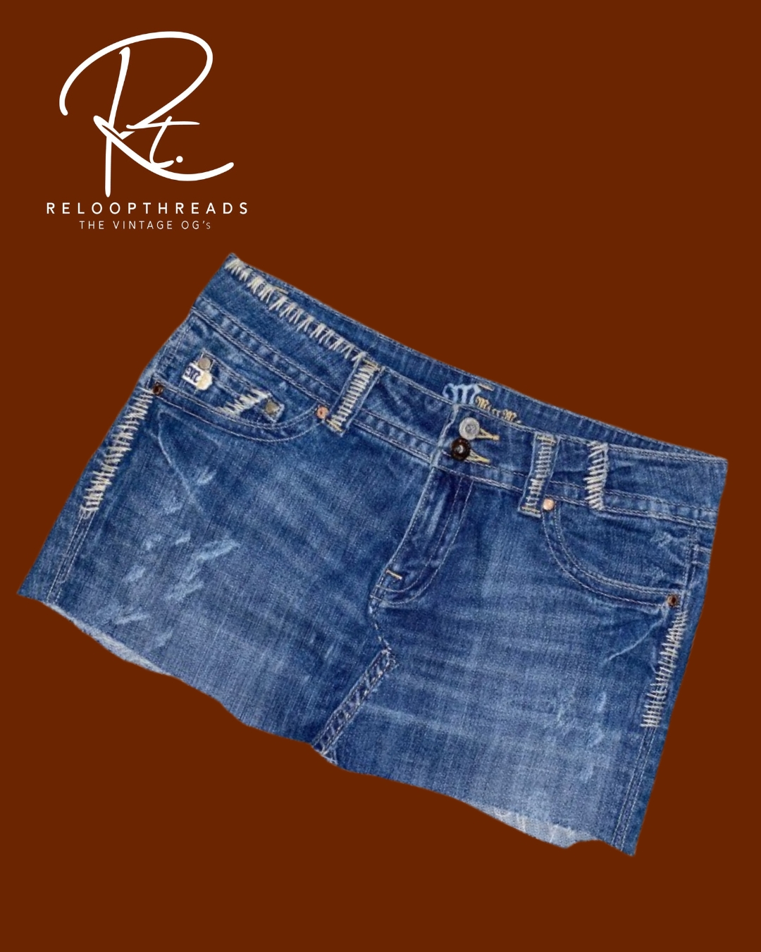 Upcycled Miss Me Mini Skirt - Mixed Colours & Size..