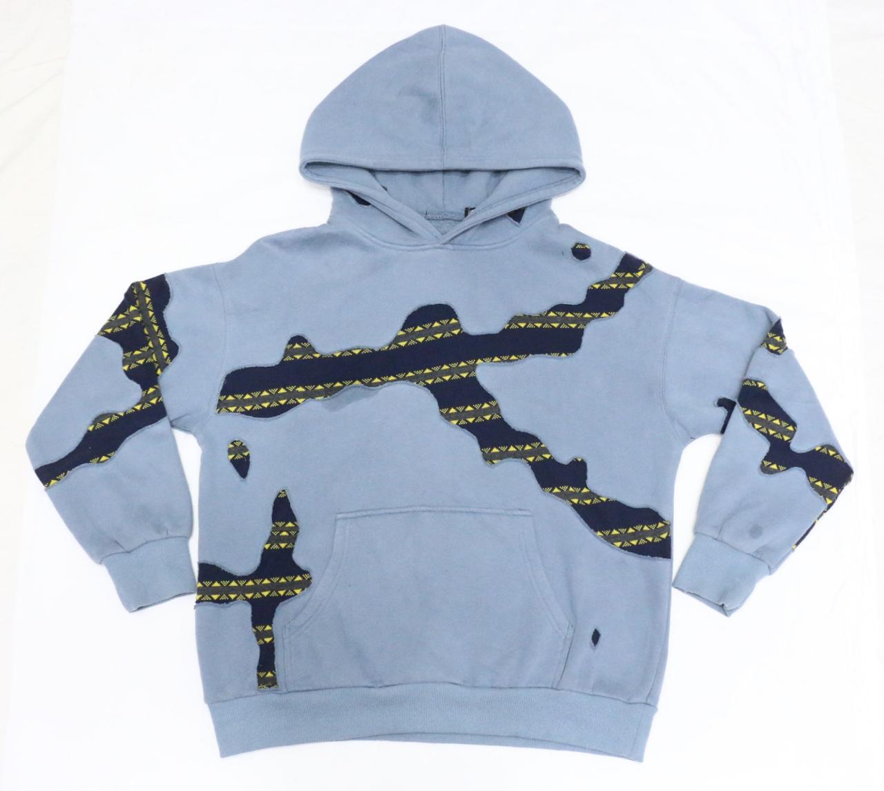 CR1141  Upcycled Patchwork Panel Hoodie