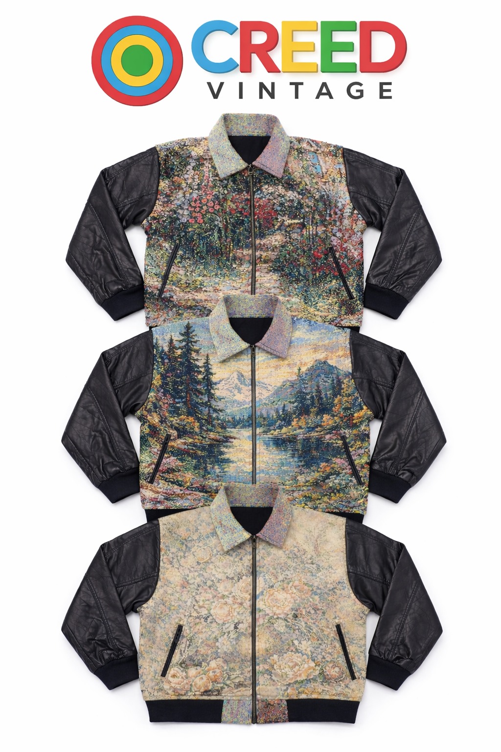 CR1142  Upcycled Tapestry Bomber Jacket