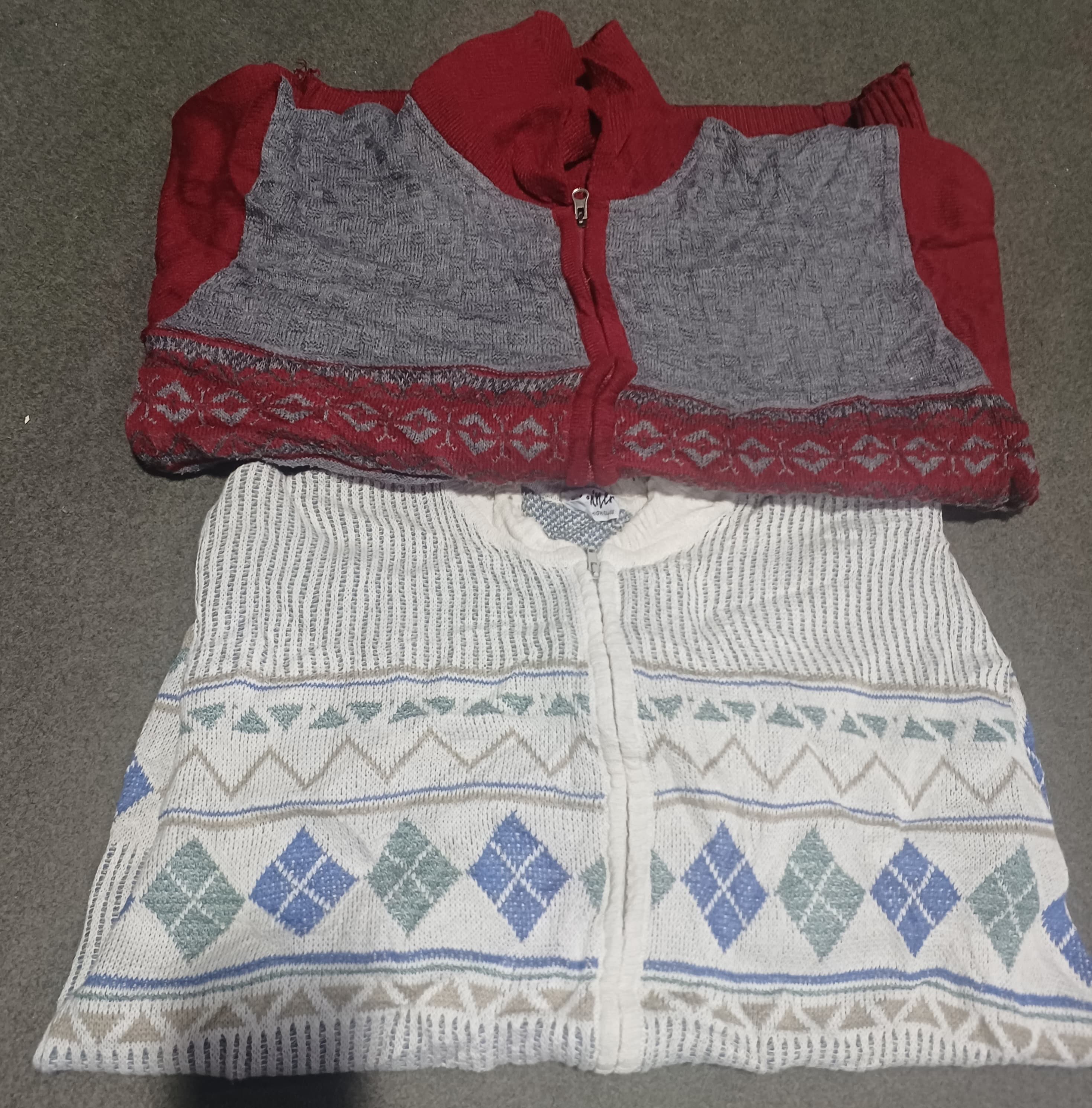 90er Jahre Bedruckter Pullover Vollknopf