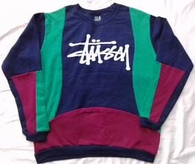 CR6022 Sweat-shirts patchwork imprimé Stussy upcyclés