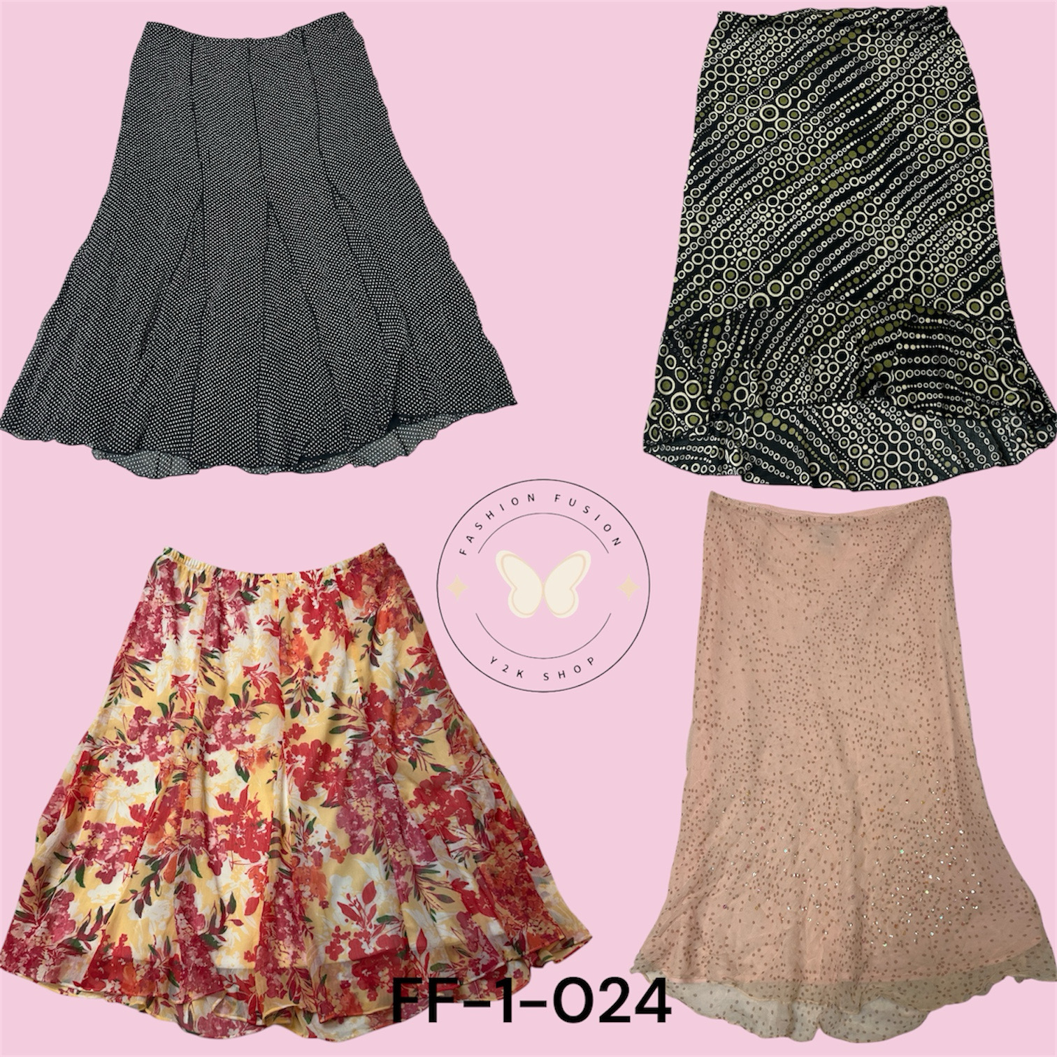 Women’s Printed Polyester Skirts – Bulk Pack of 30 FF-1-024