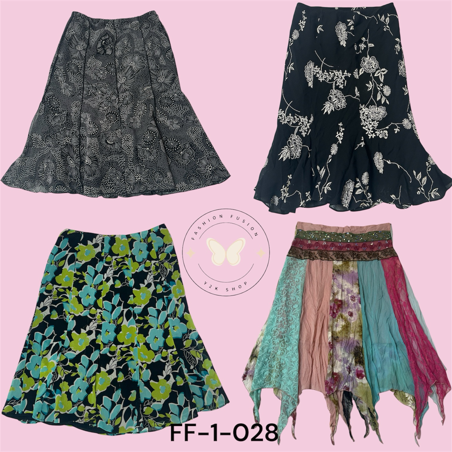 Bulk Printed Polyester Skirts for Women – 40 Pieces FF-1-028