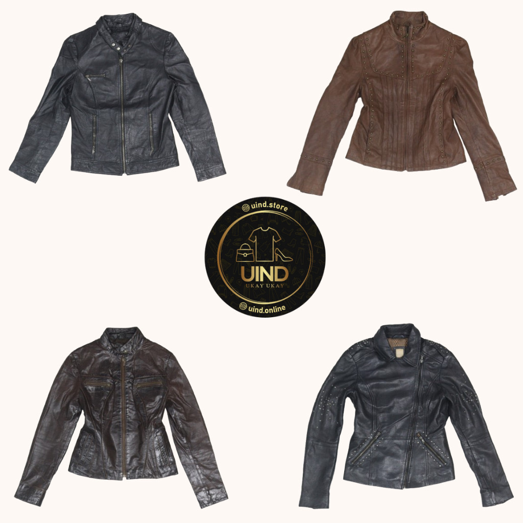 Y2K Structured Leather Zipper Jackets