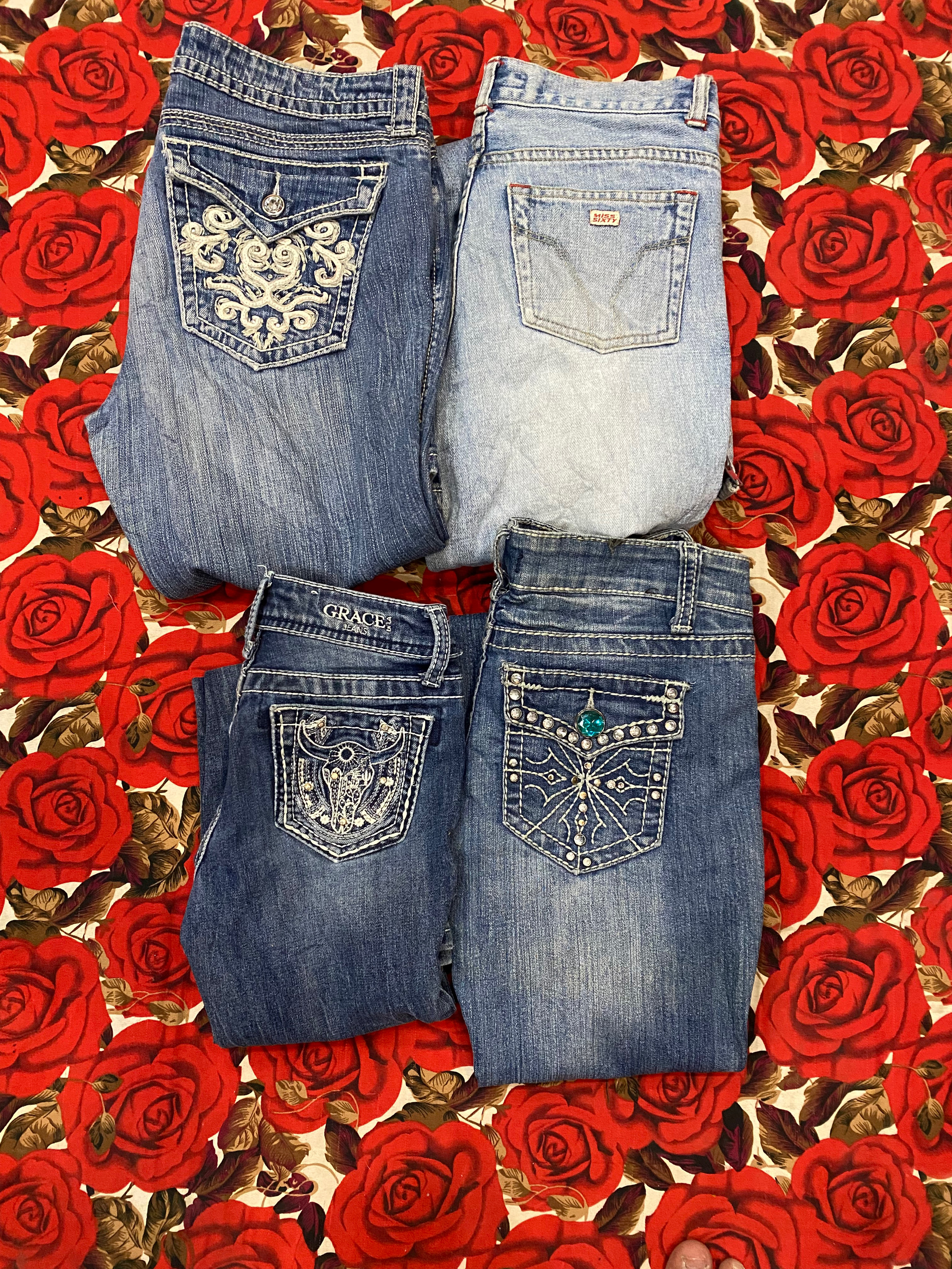 Y2k embroidery bootcut jeans