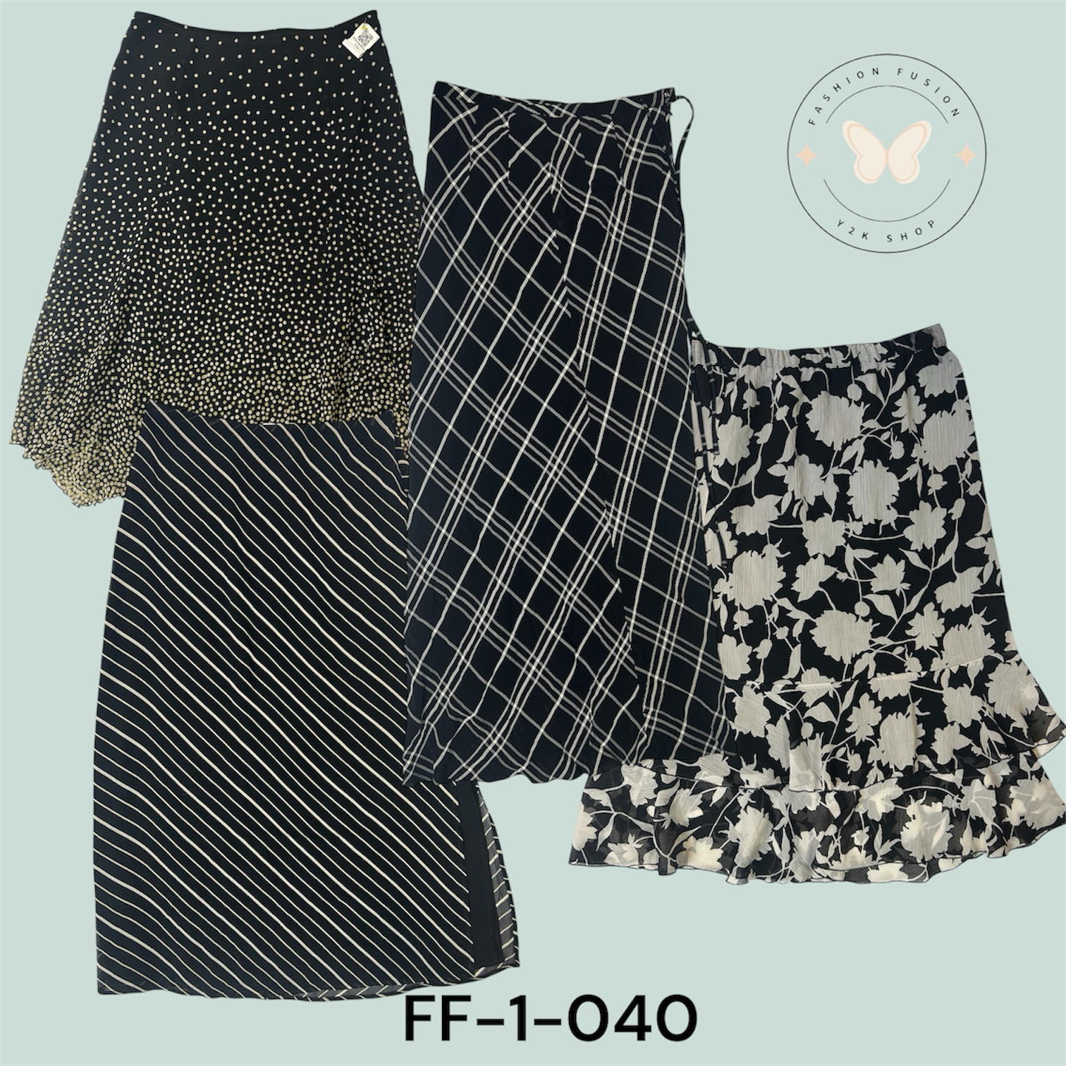 Damen Poly bedruckter Rock – leicht und bequem (FF-1-40)