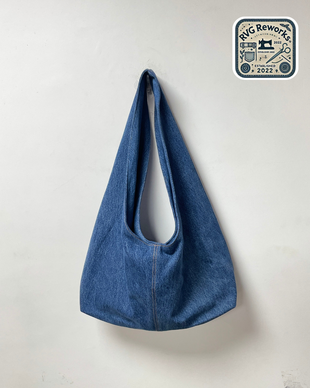 Upcycled Denim Floppy Shoulder Bag