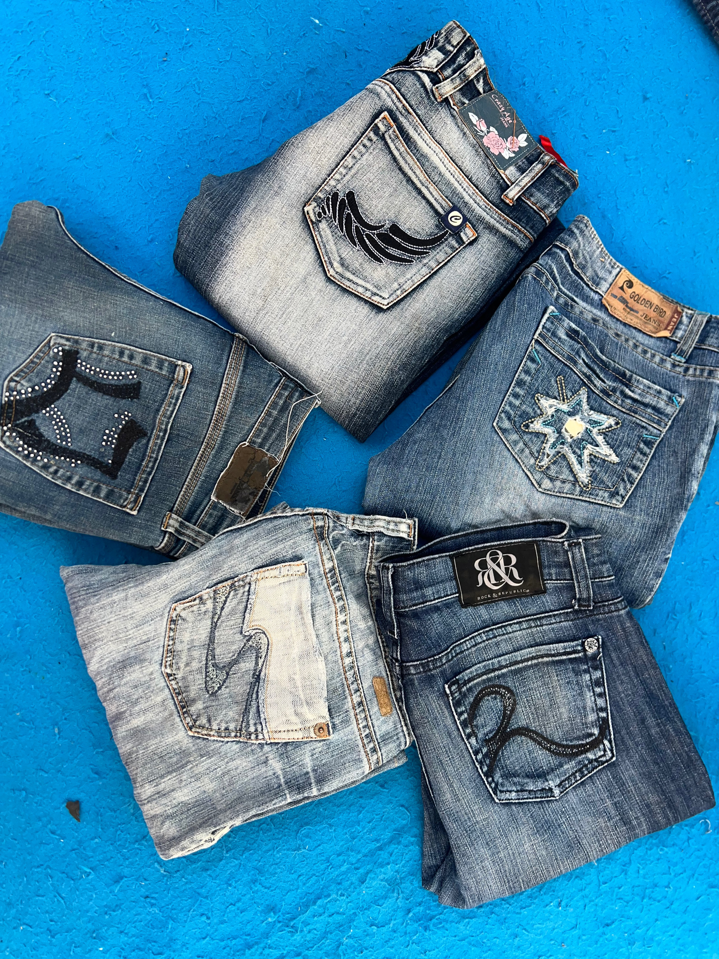 Silver And other brand y2k jeans /058