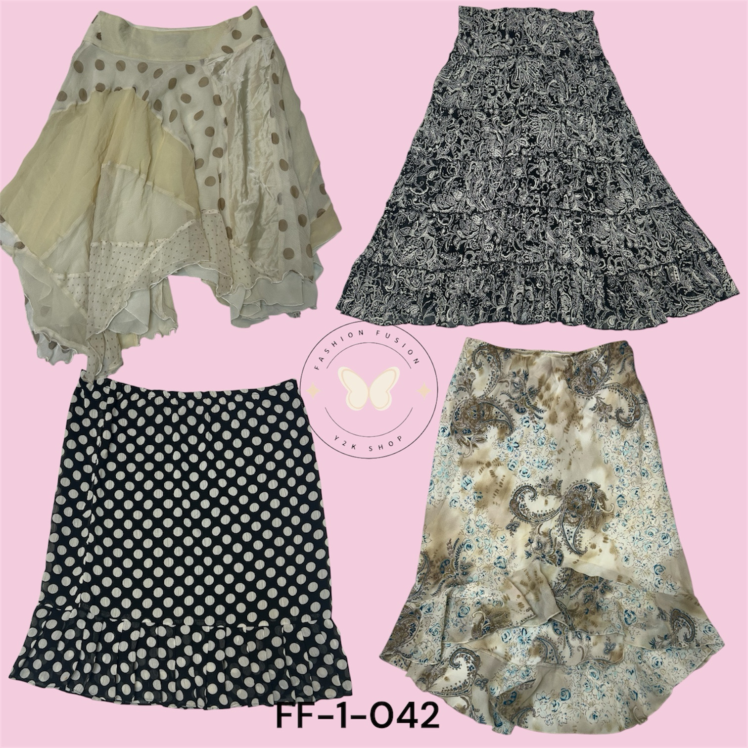 • Jupe en poly avec imprimé abstrait – Léger et confortable (FF-1-042)