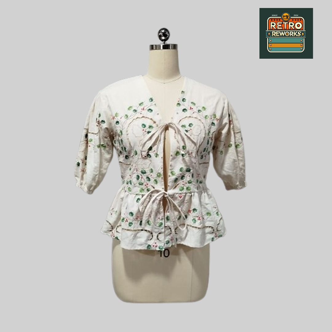 Upcycled Table Cloths Full SLV Blouse