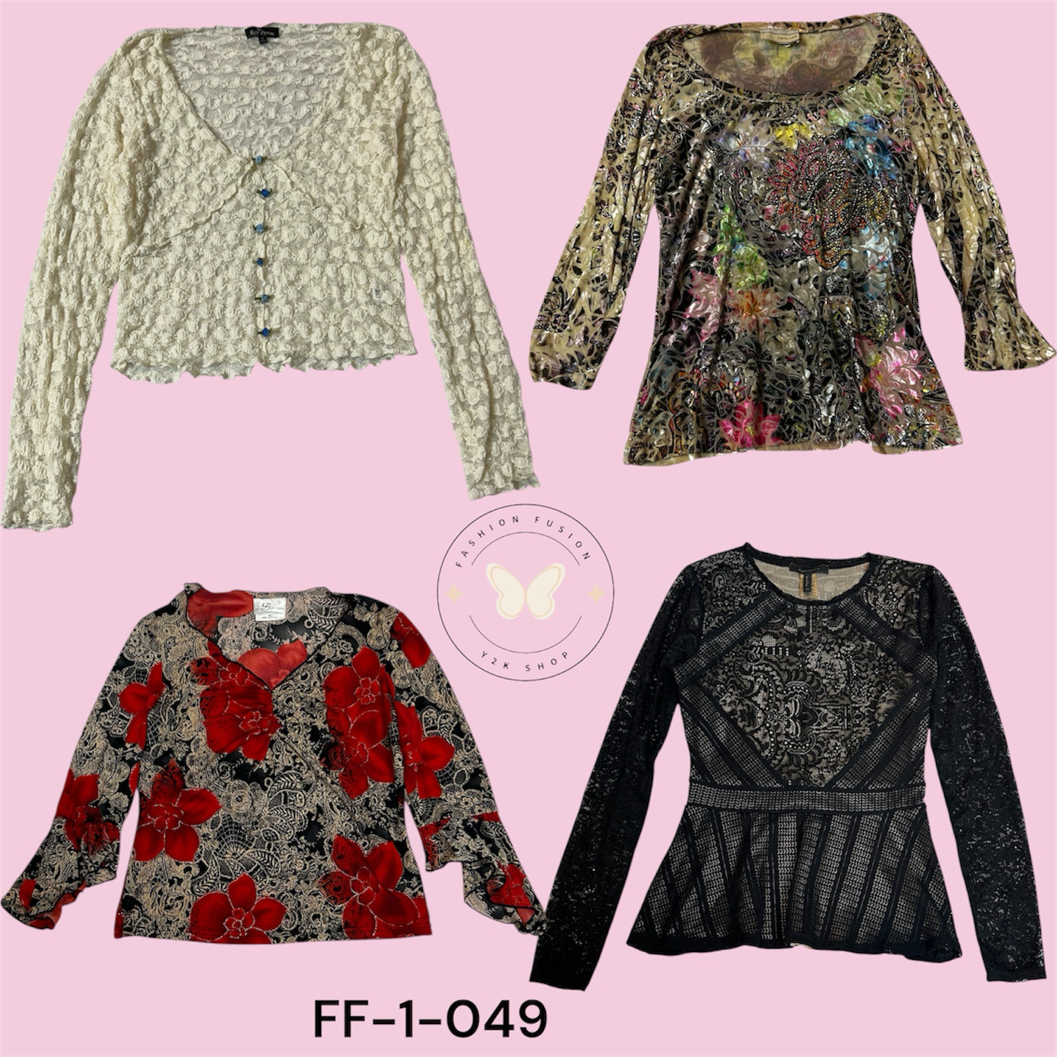 •	Poly Mesh Printed Blouse – Lightweight & Stylish (FF-1-049)