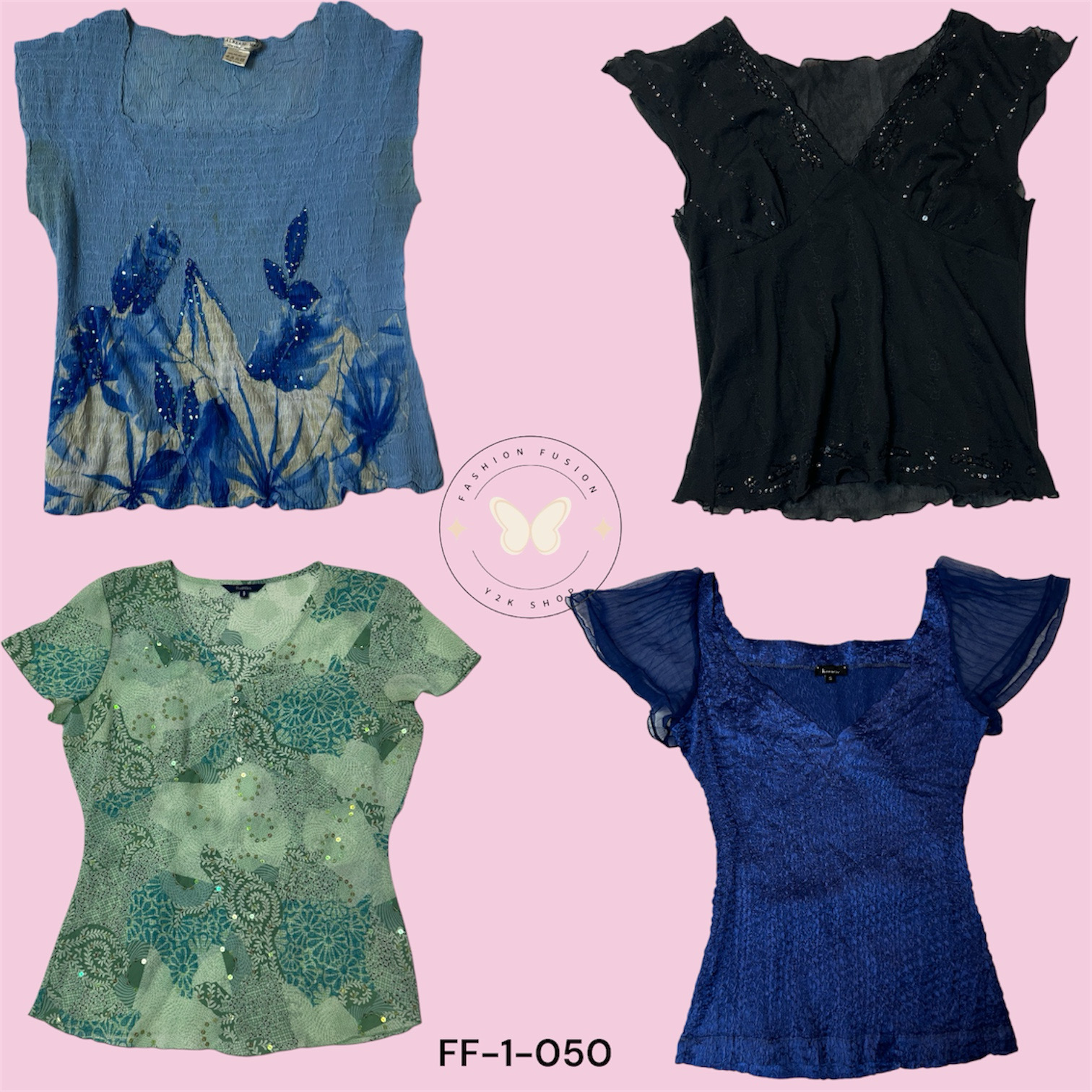 Designer Printed Poly Mesh Blouse (FF-1-050)