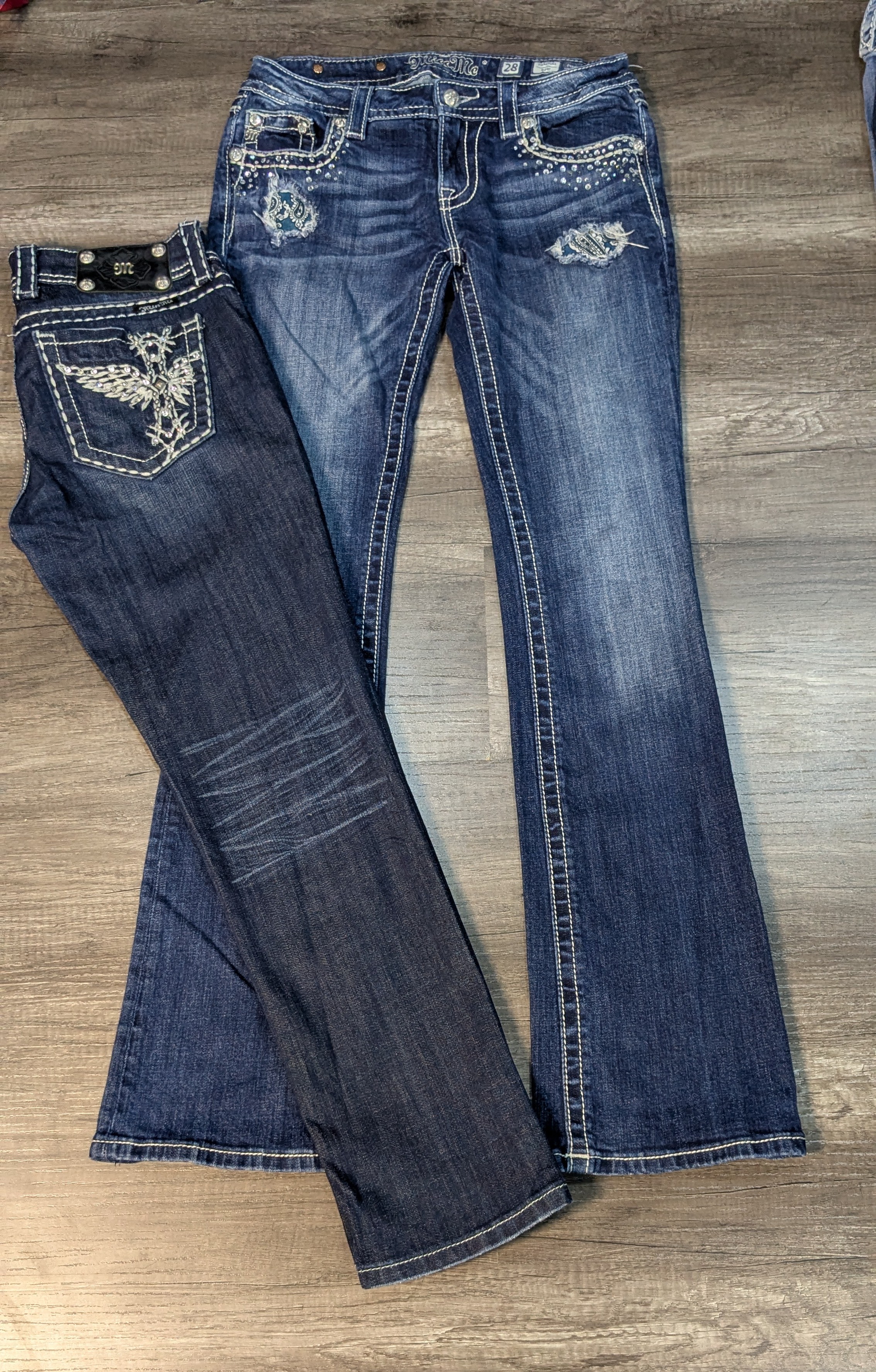 3268 - Miss me Stile ricamato flare e jeans dritti