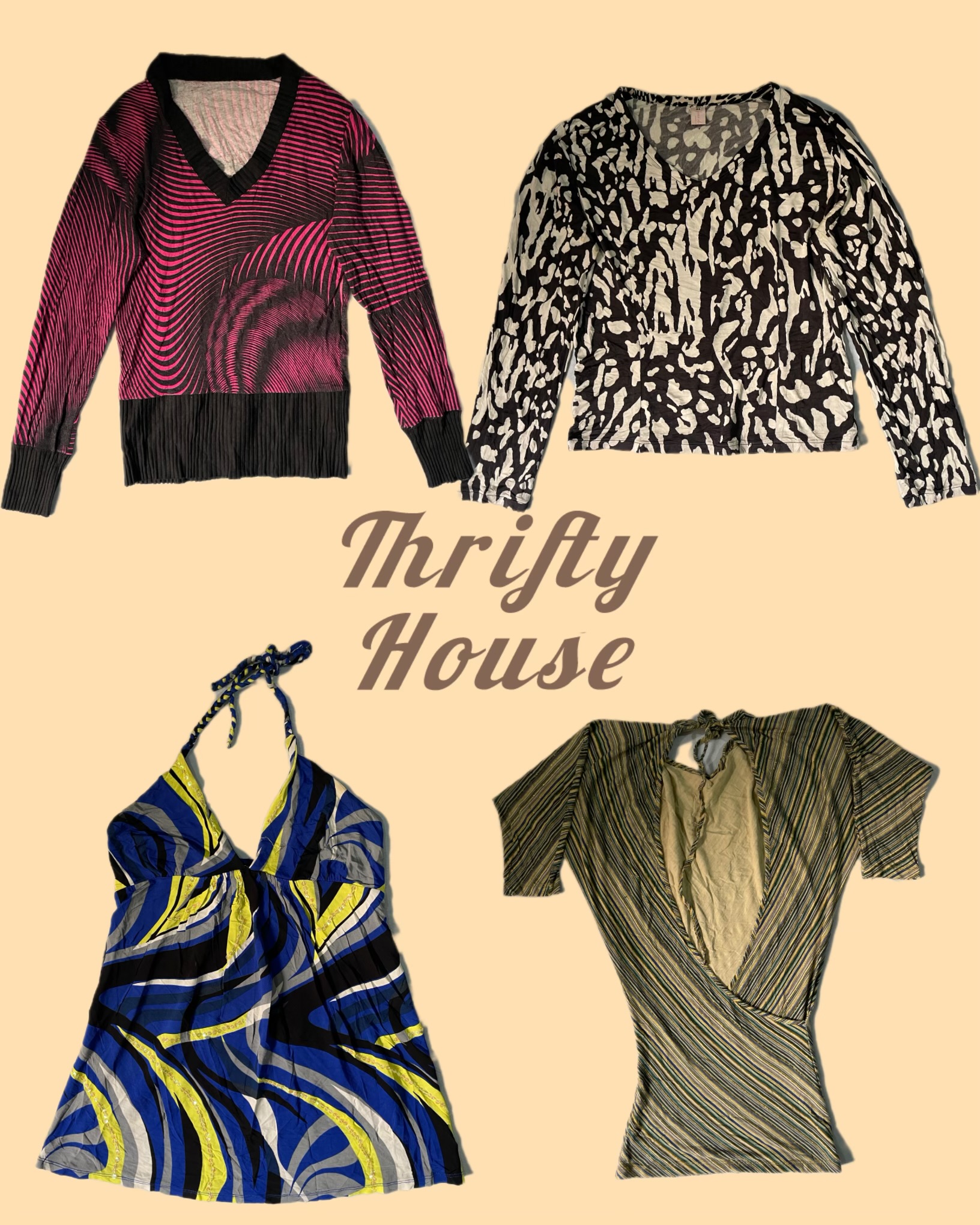 90s Pattern Y2k Mix Tops(TH/146)