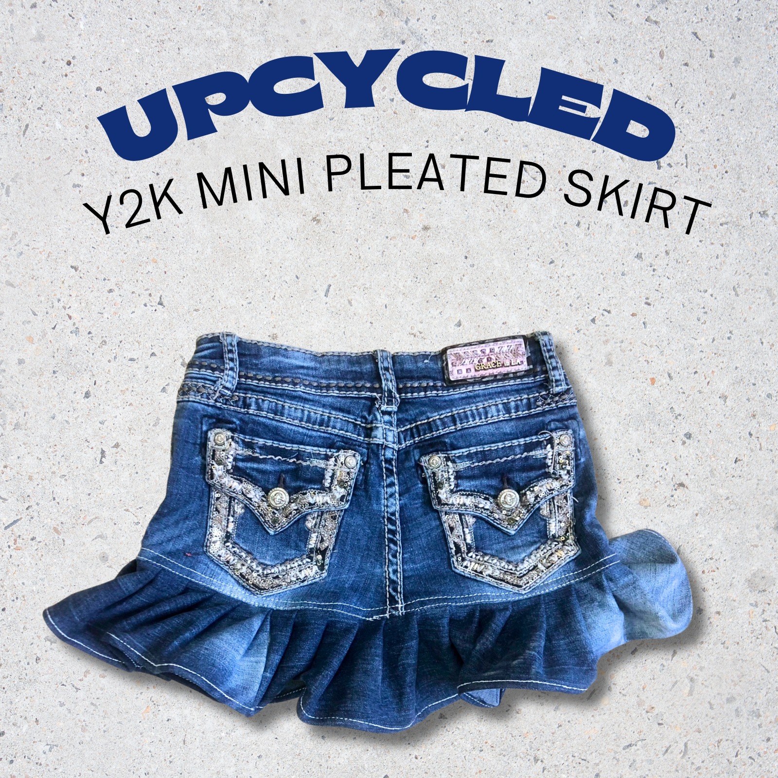 Upcycled Y2K Denim Mini Skirt - Moq 15