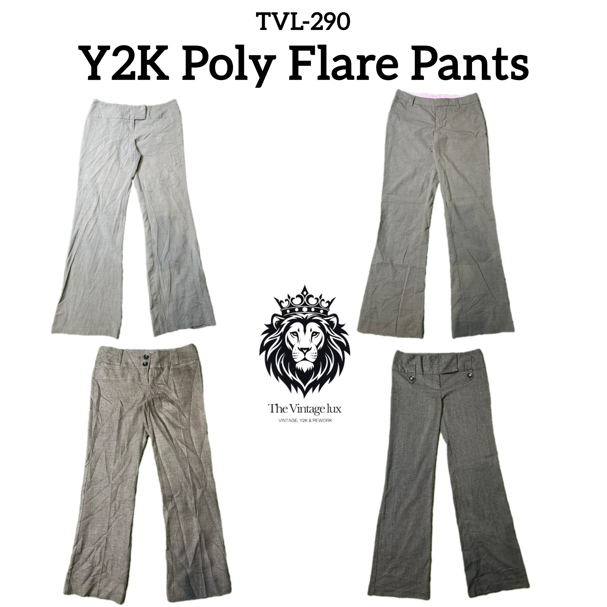 Y2K Poly Flare Pants (TVL-290)