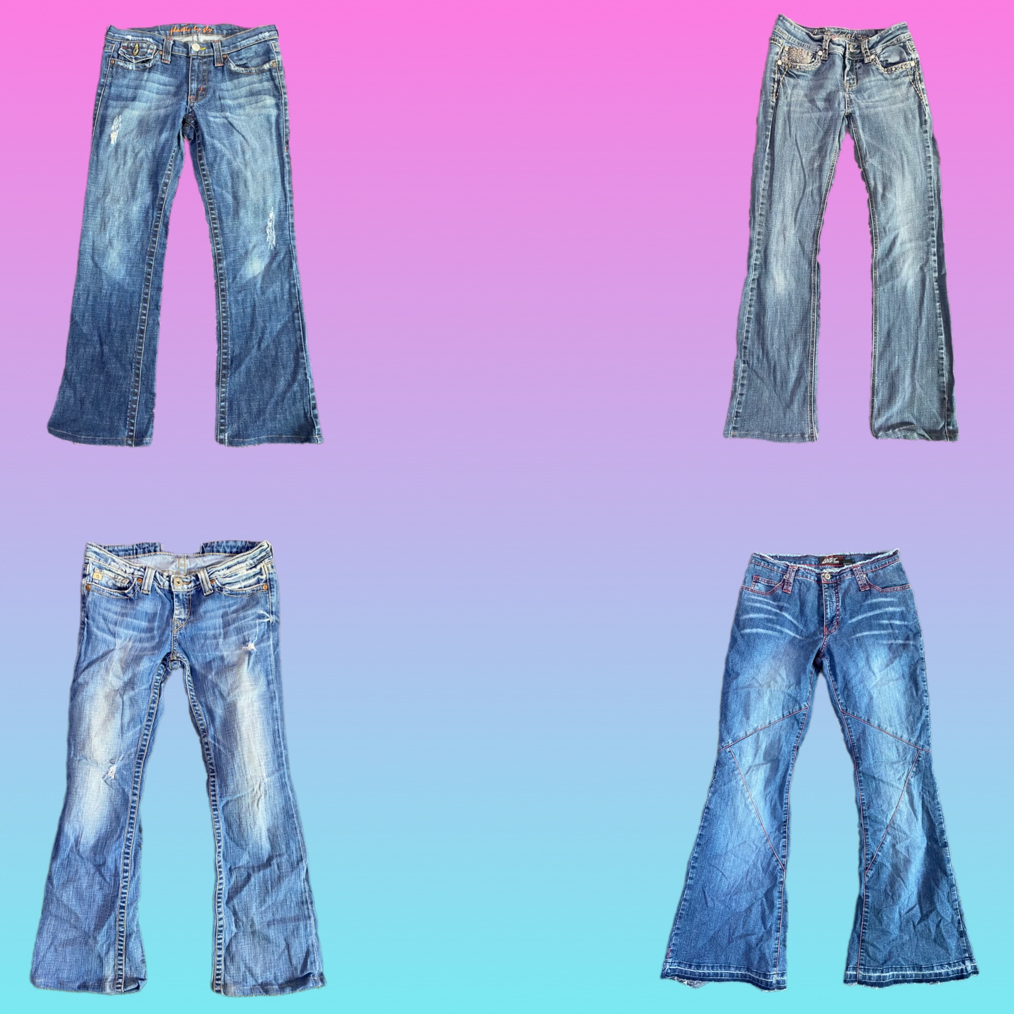 Pantalon en denim évasé Y2K IT Girl (TS-001)