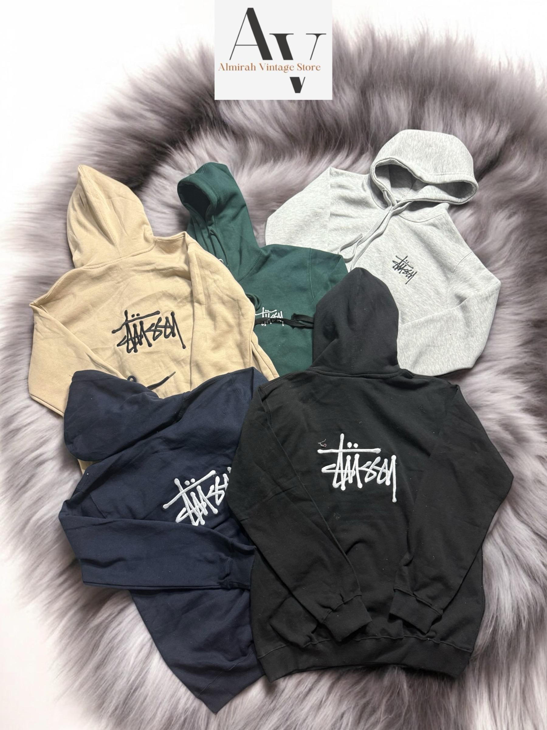 Stussy rework style emrbiodery hoodies