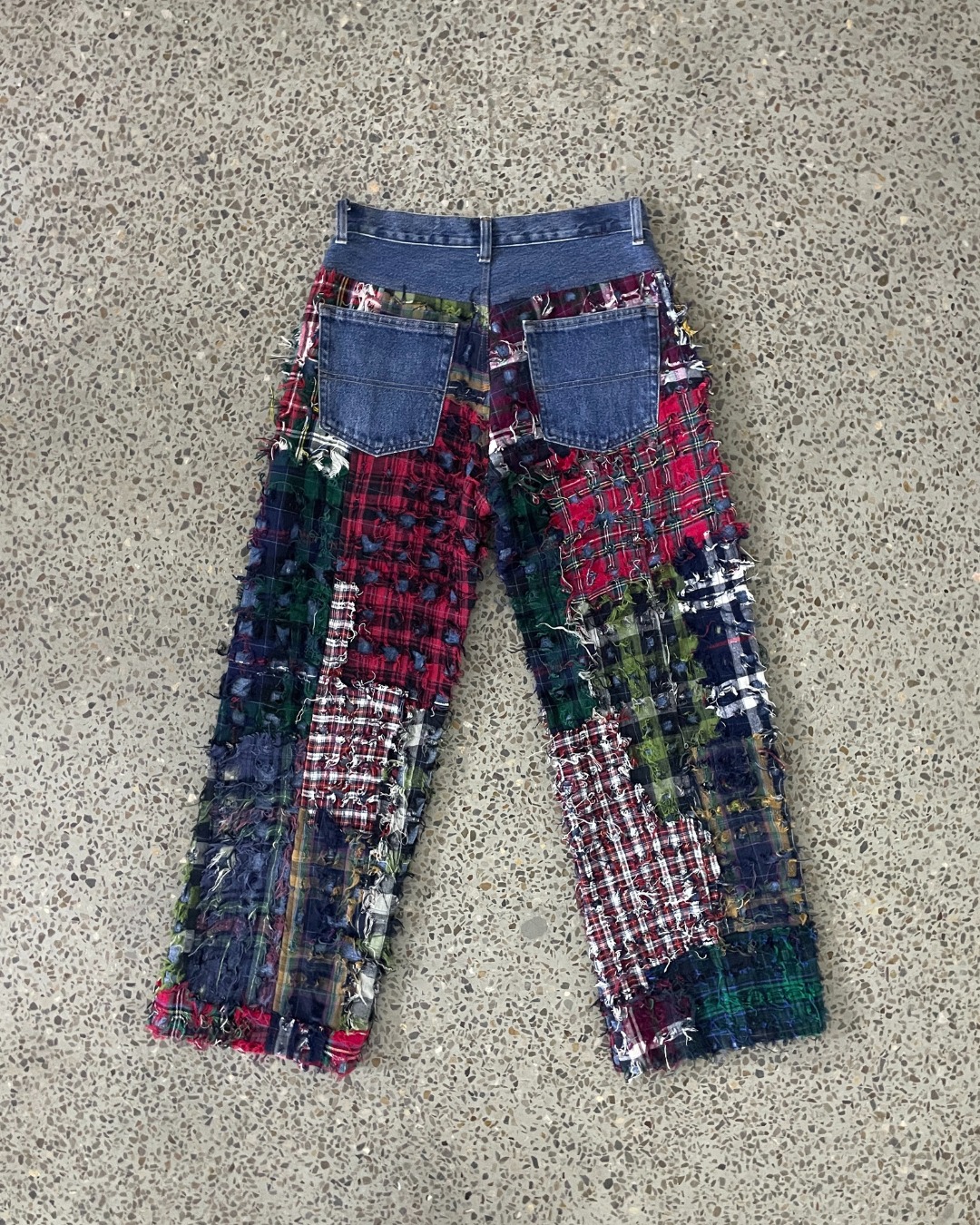 Upcycled Patchwork Flannel Boro Denim Pants