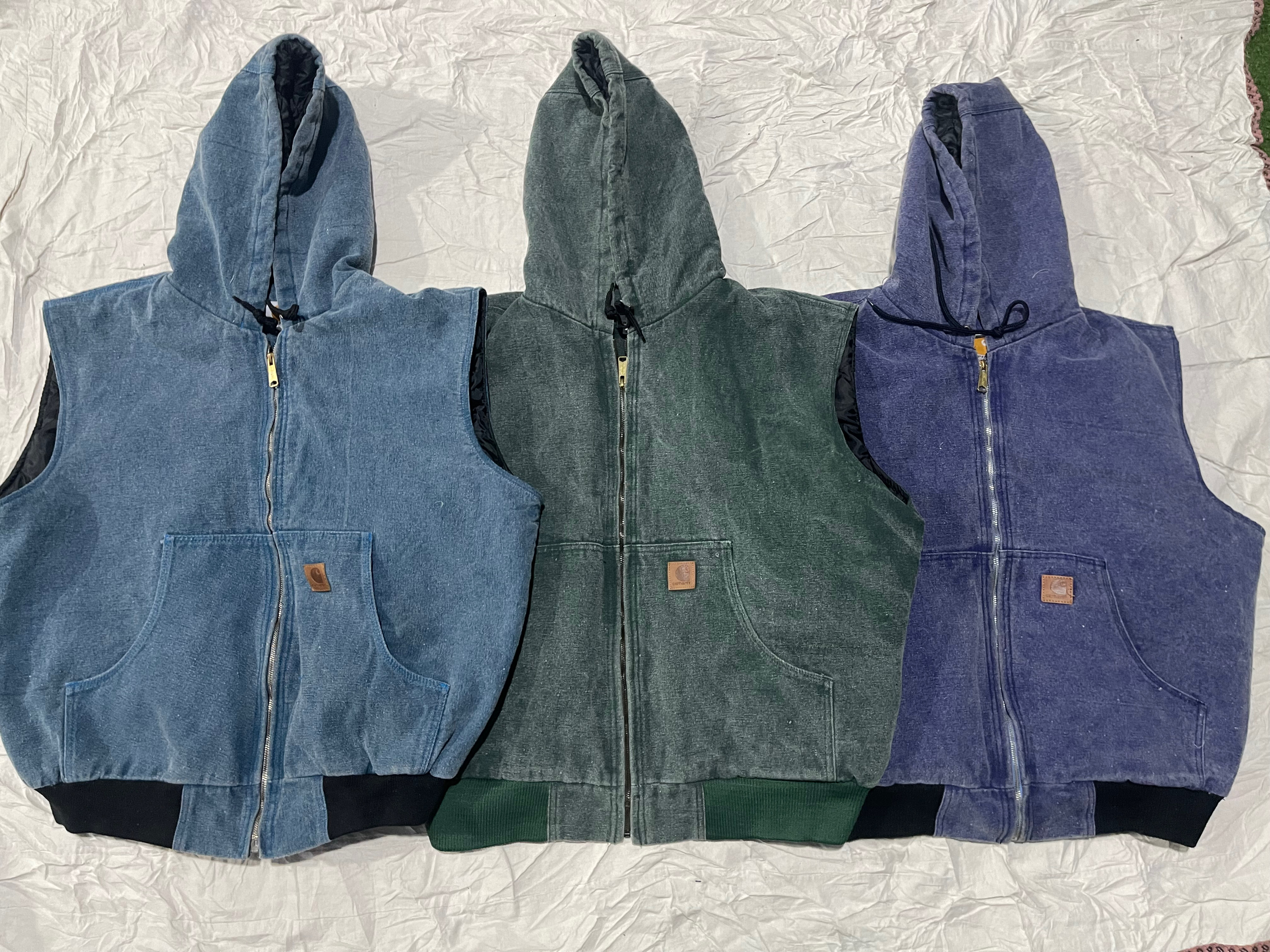 Rework style loose fit acid wash Carhartt gilets