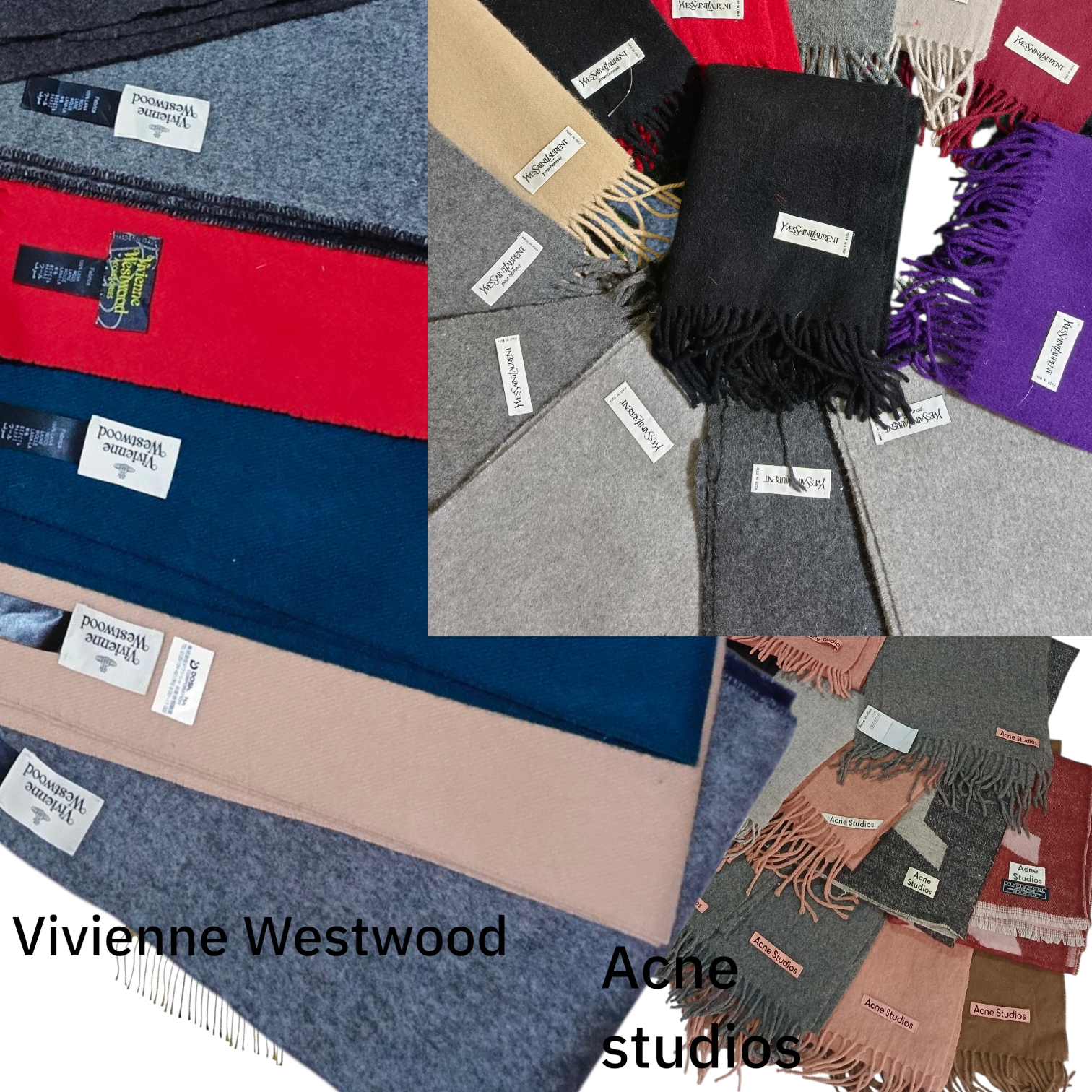 Limited Stock of YSL , Vivienne Westwood, Acne studios Scarves 🧣 10/10