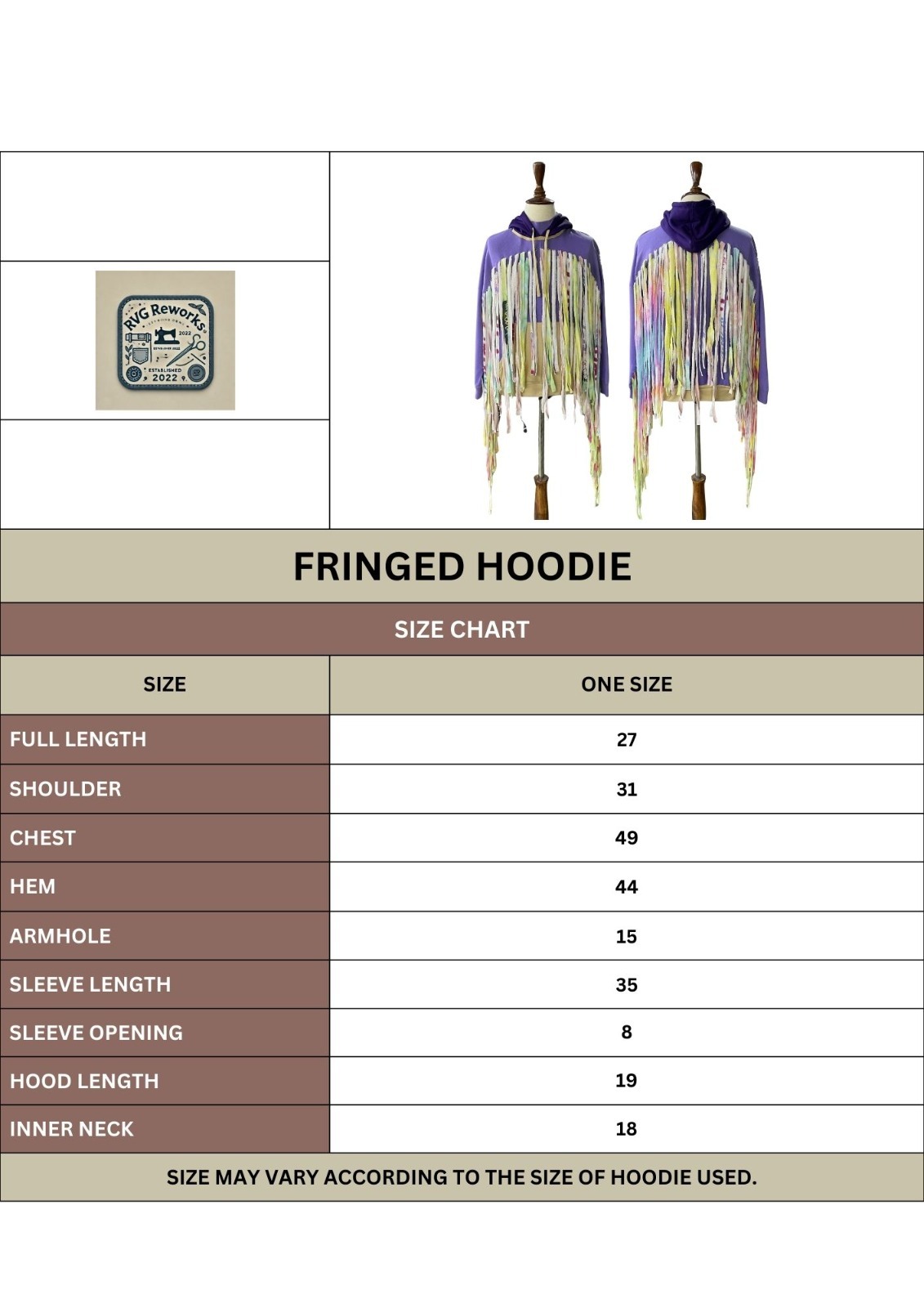 Upcycled Fringe Hoodie