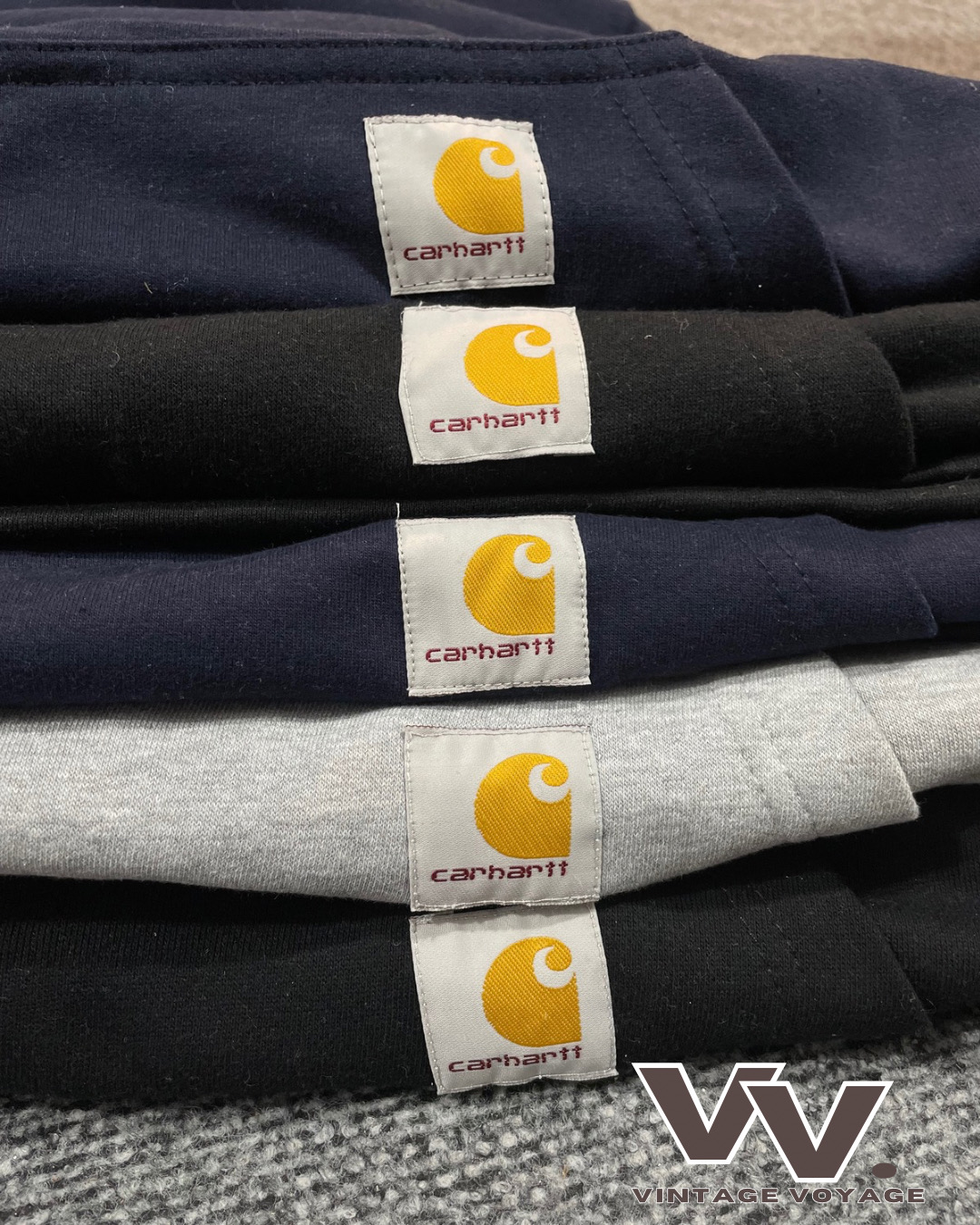 Carhartt style retravaillé mélange de couleurs pullovers à capuche #24126
