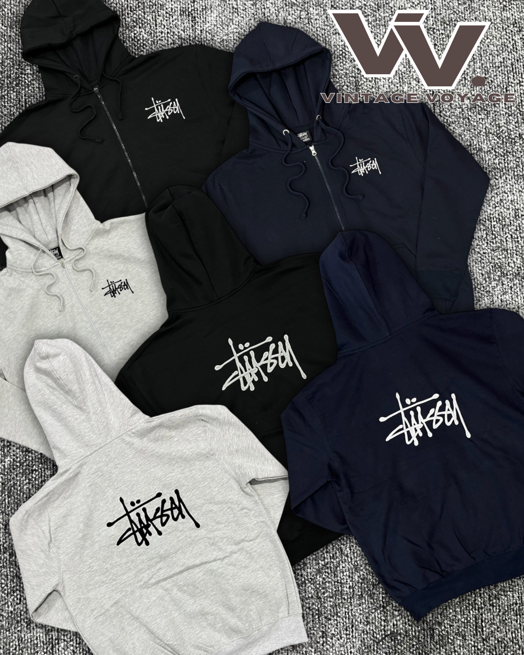 Stussy reworked style mix colour zipper hoodies #24126