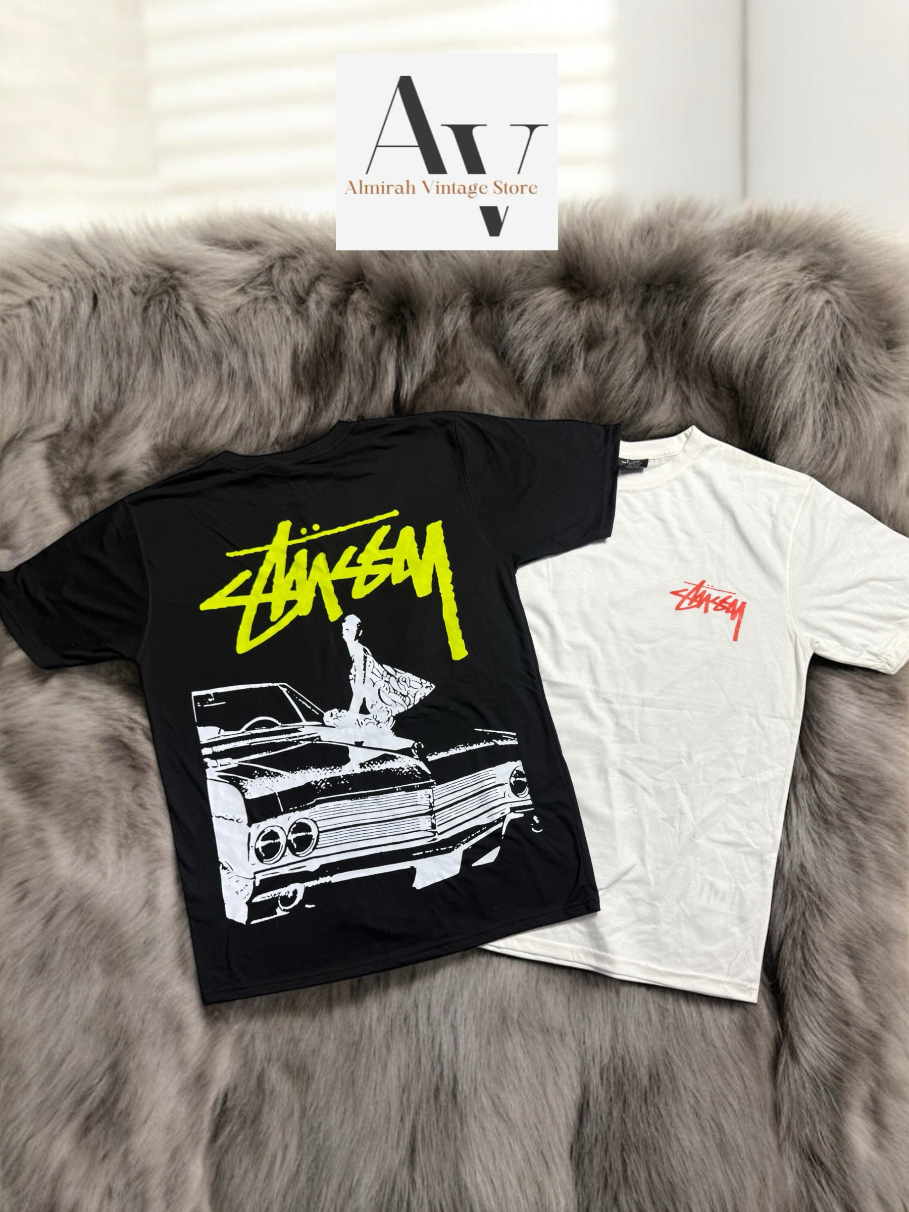 Stussy rework style crazy beat black & white tee