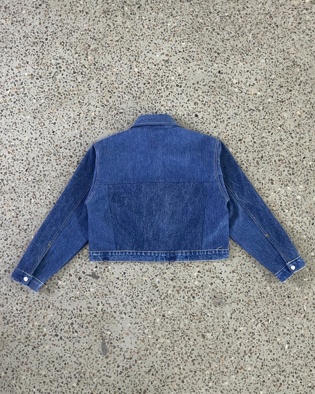 Veste à double poche en crop upcyclé