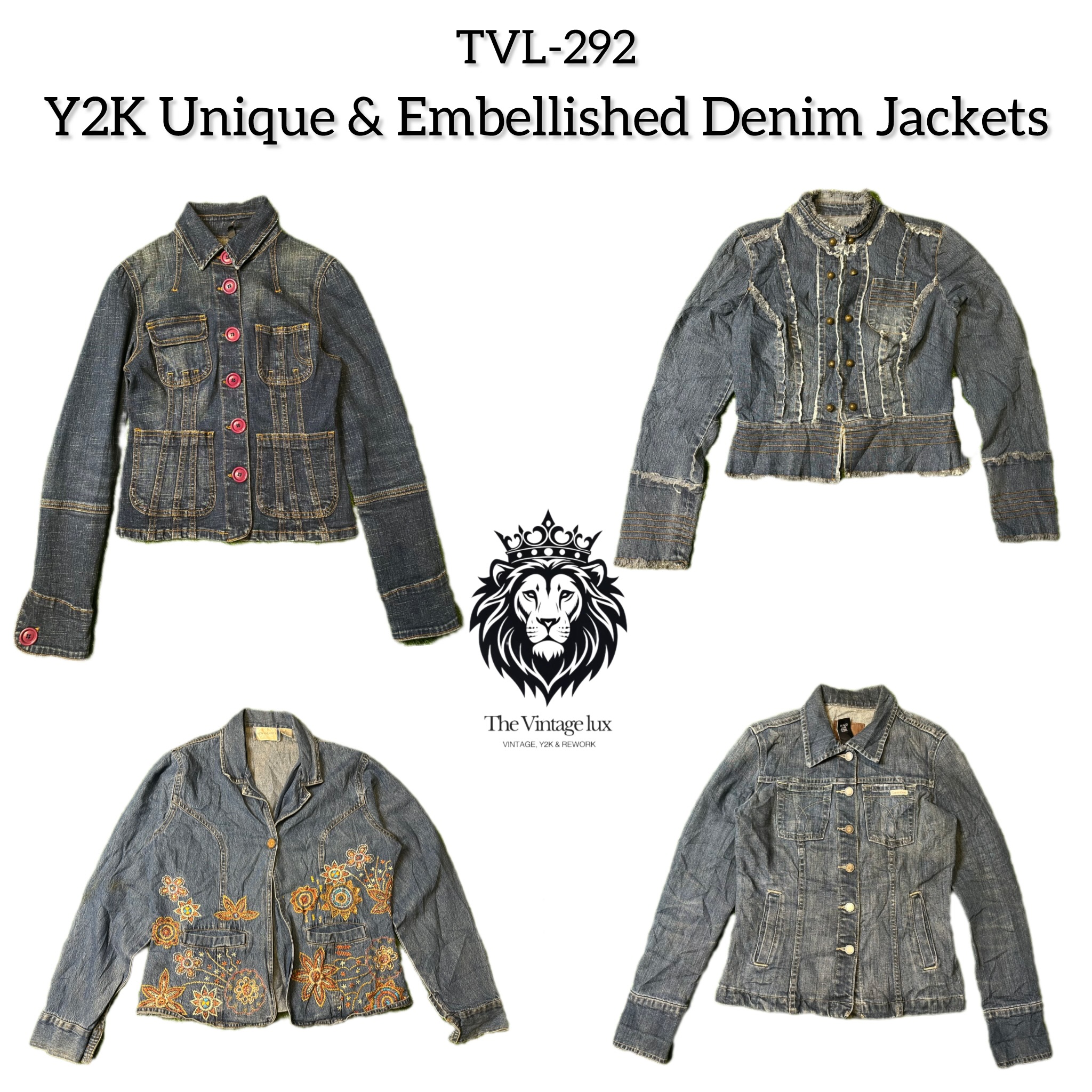 Y2K Unique & Embellished Denim Jackets (TVL-292)