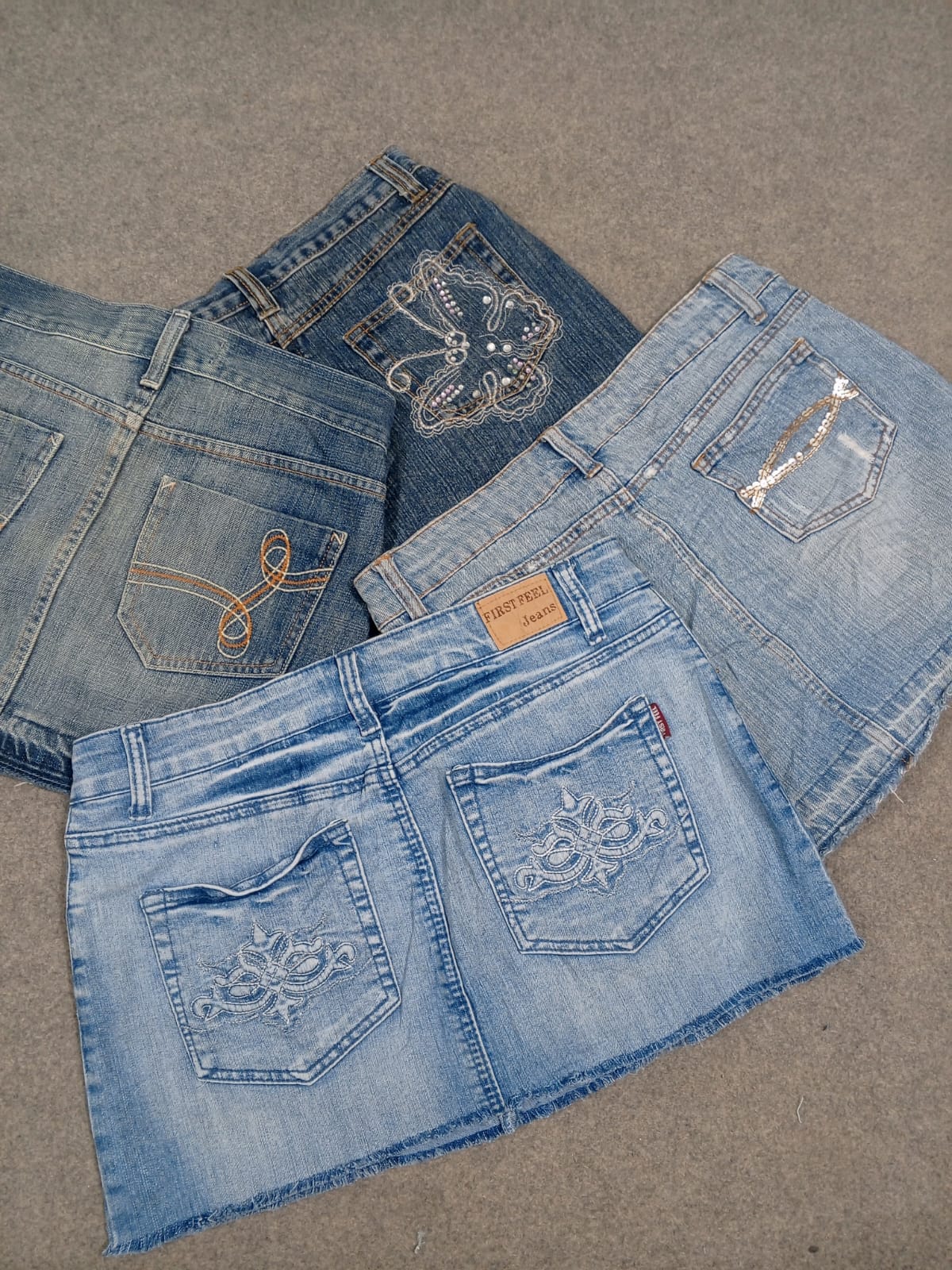#230 Ladies Denim Y2k Premium Mini Skirts