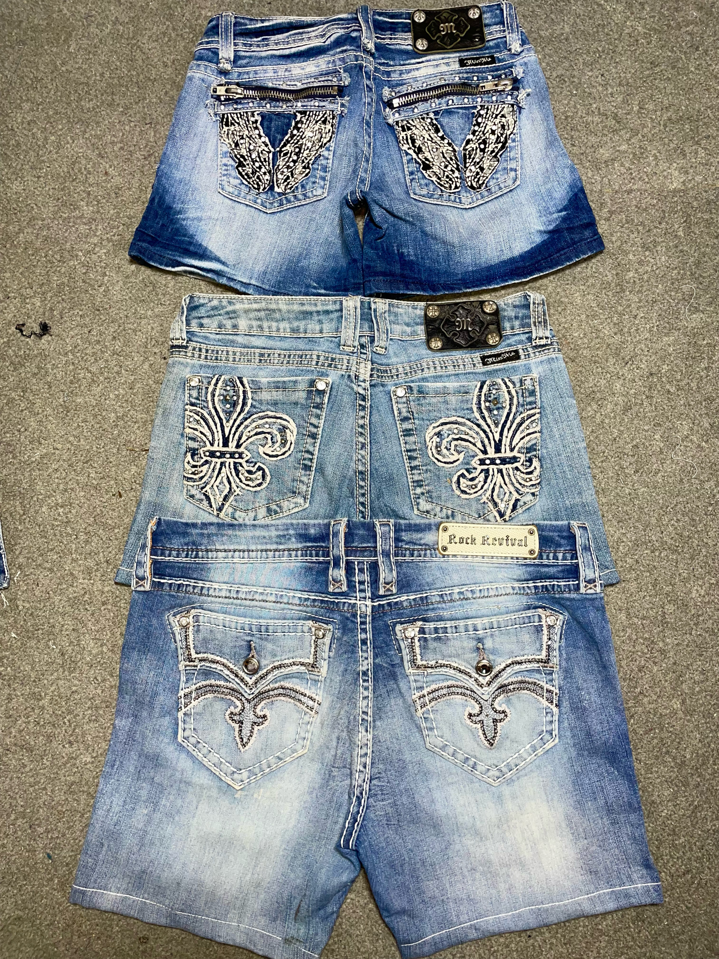 Miss Me True Religion Rock Revival Shorts