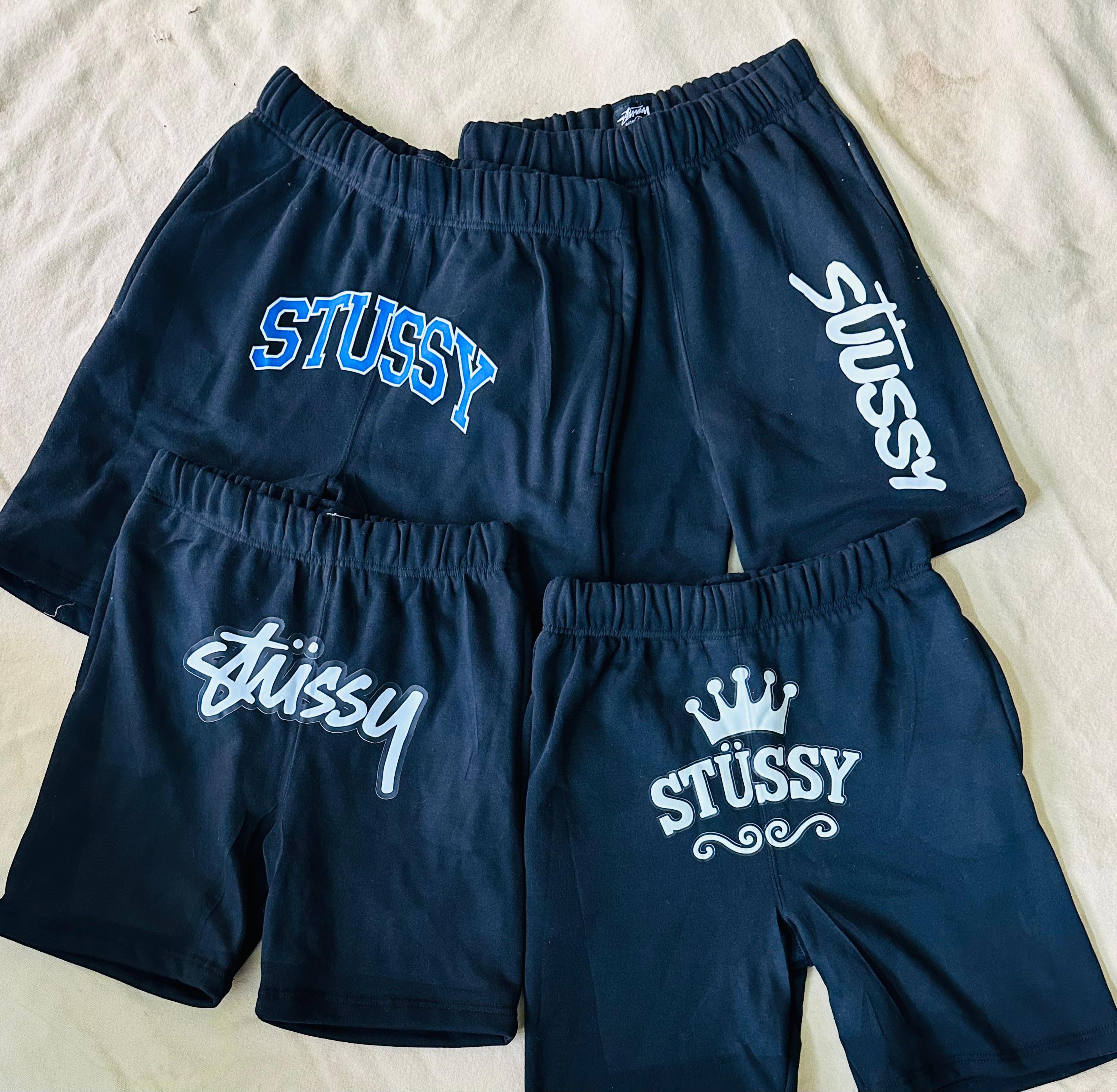 Stussy rework style printed fleece short