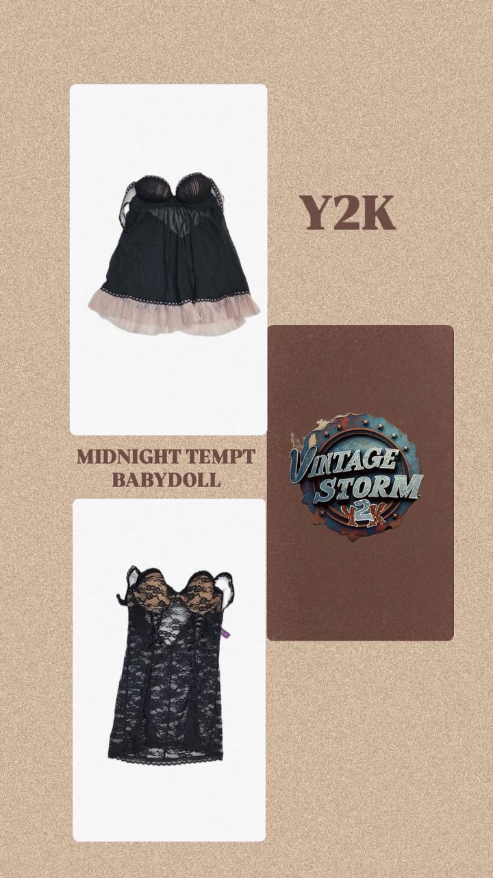 Y2K Midnight Tempt Babydoll Tops
