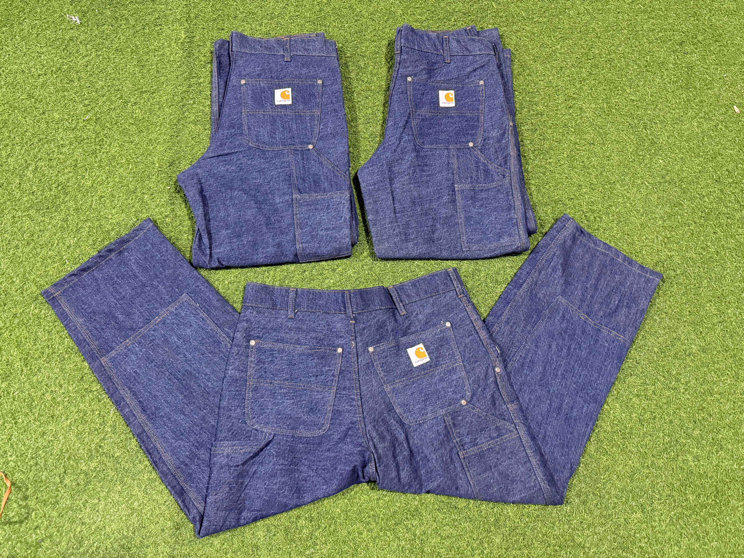 Pantaloni in denim blu stile rework Carhartt