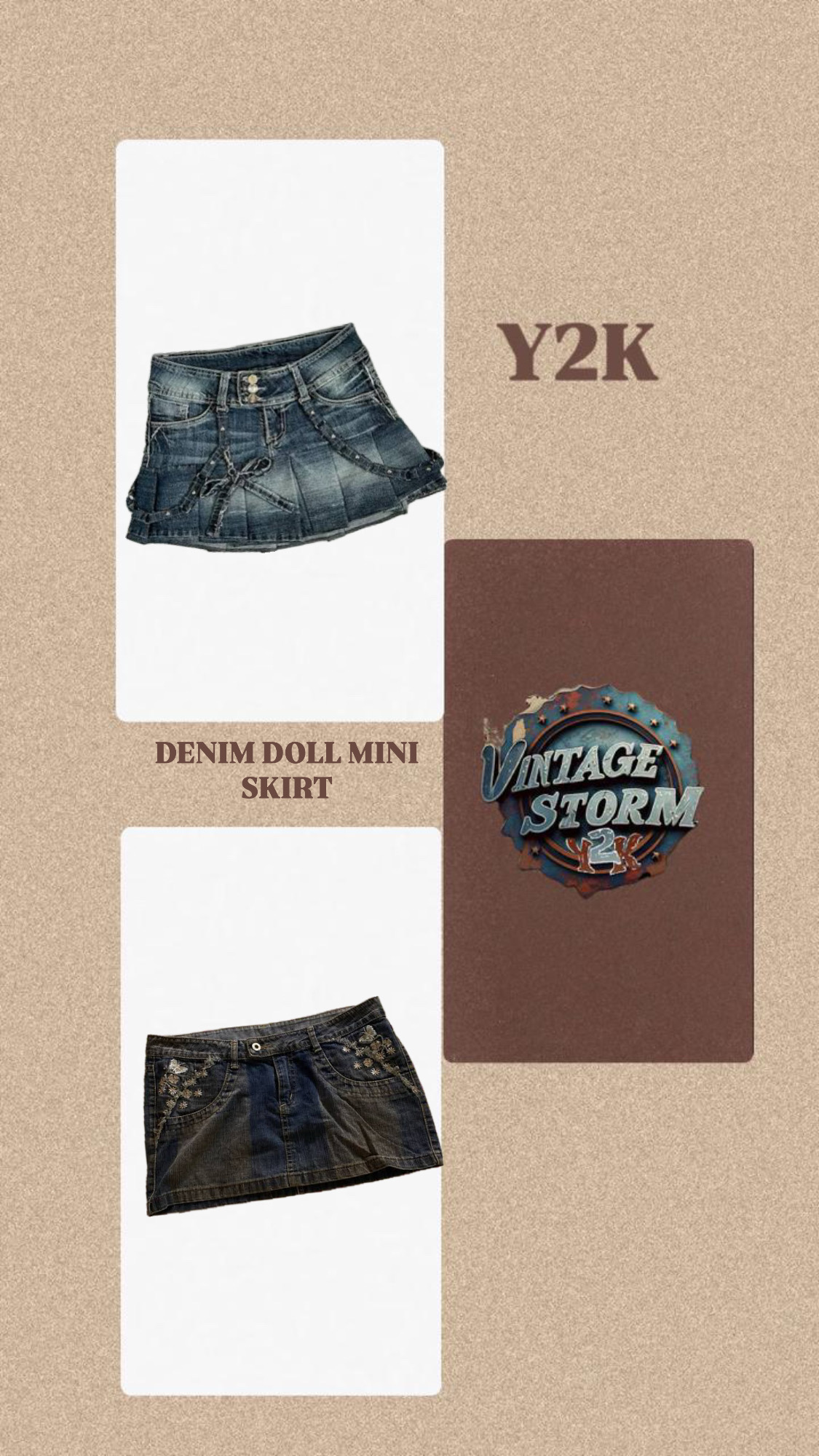 Y2K Denim Doll Mini Skirt