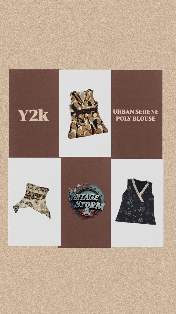 Y2K Urban Serene Poly Bluse