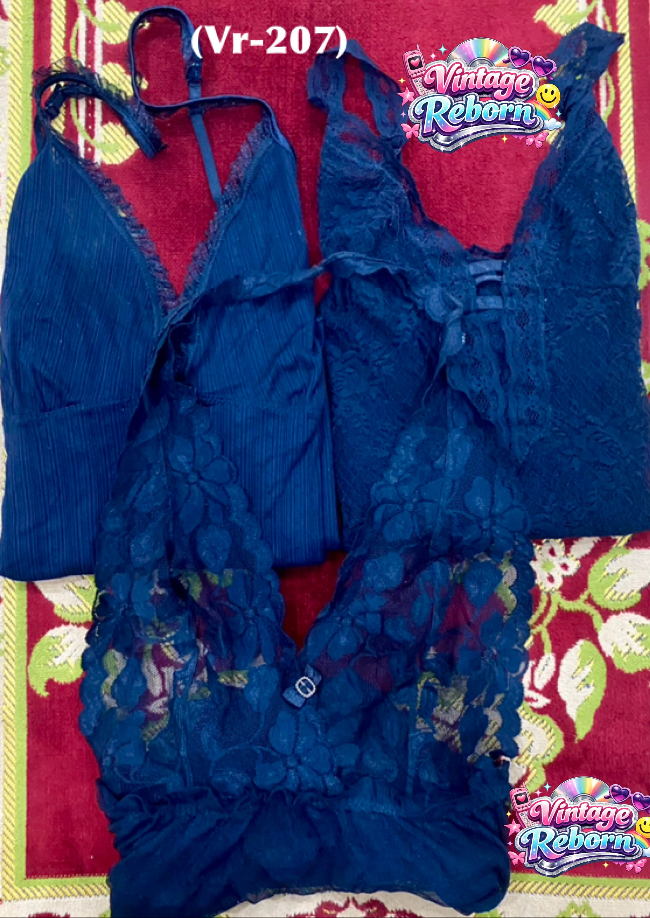 VR-207 | Y2K Spitzen-Cami Tops Bundle Schwarze Edition