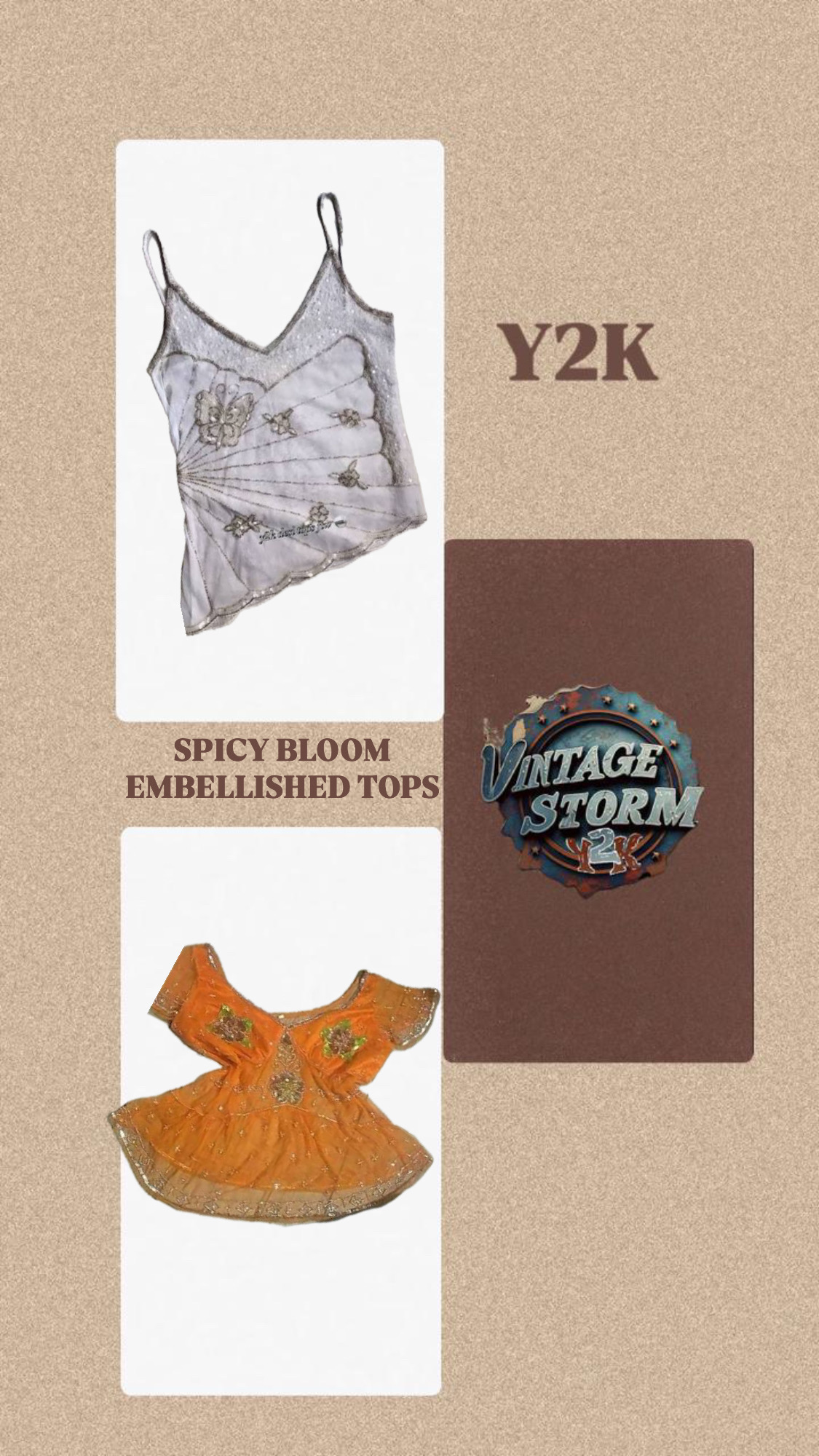 Y2K Spicy Bloom Embellished Tops