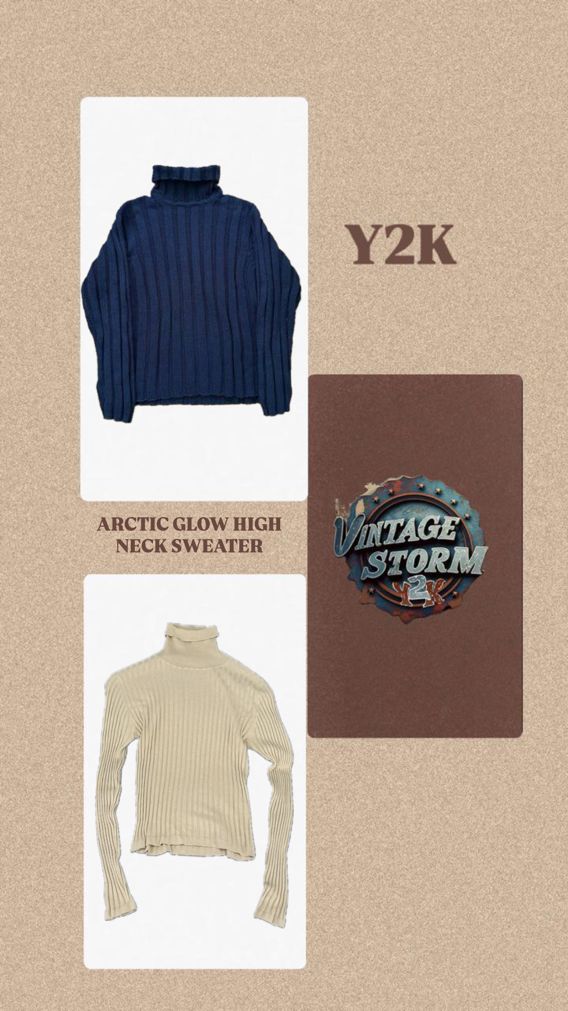 Y2K Arctic Glow High Neck Sweater