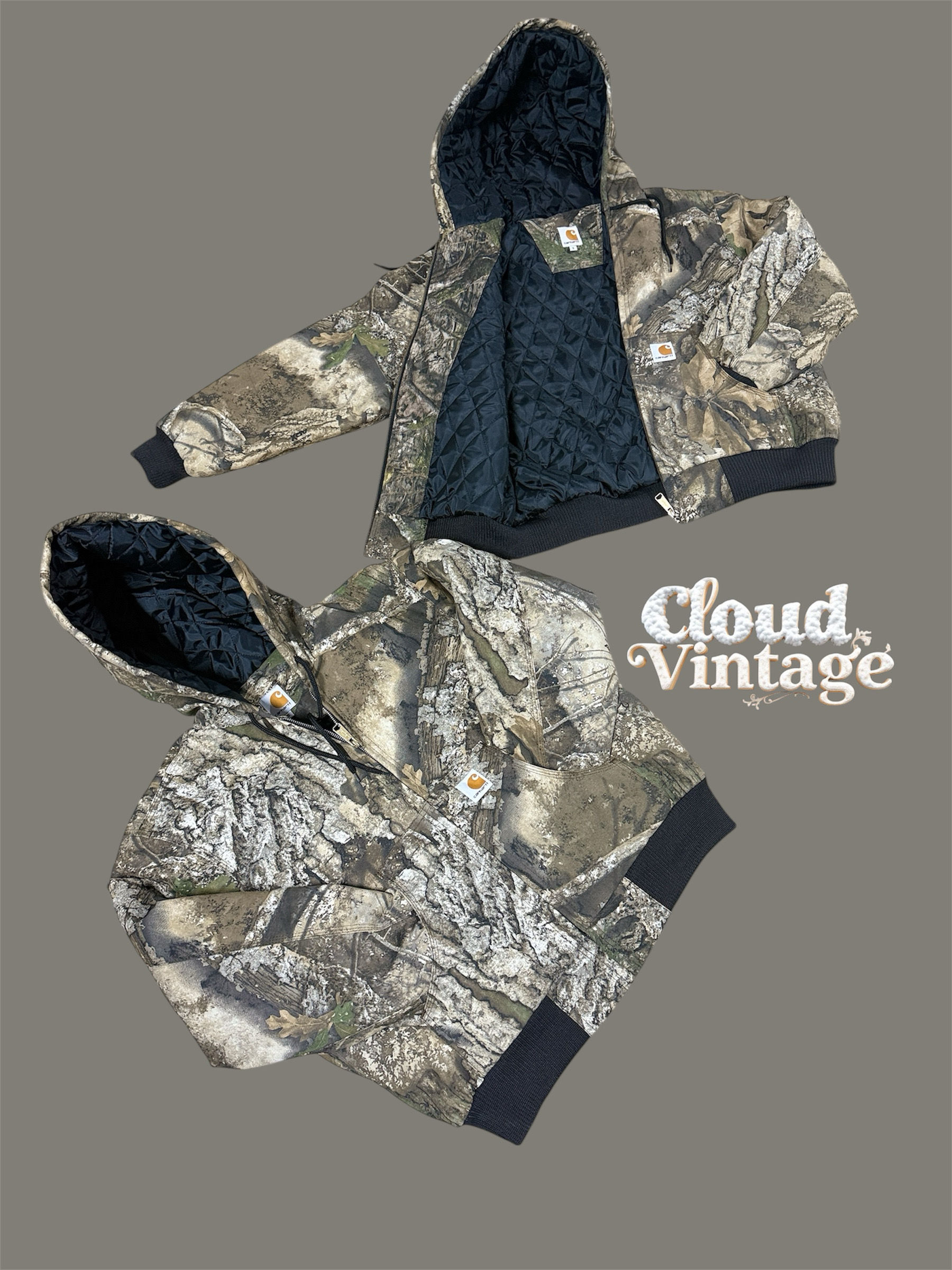 Rework Stil Carhartt Hoodie Jacke Dschungelprint