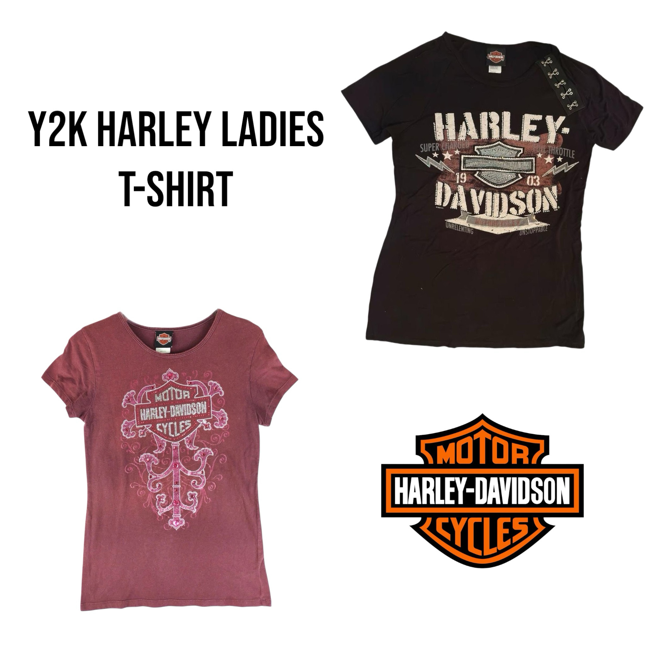 Y2k Harley ladies T-shirt
