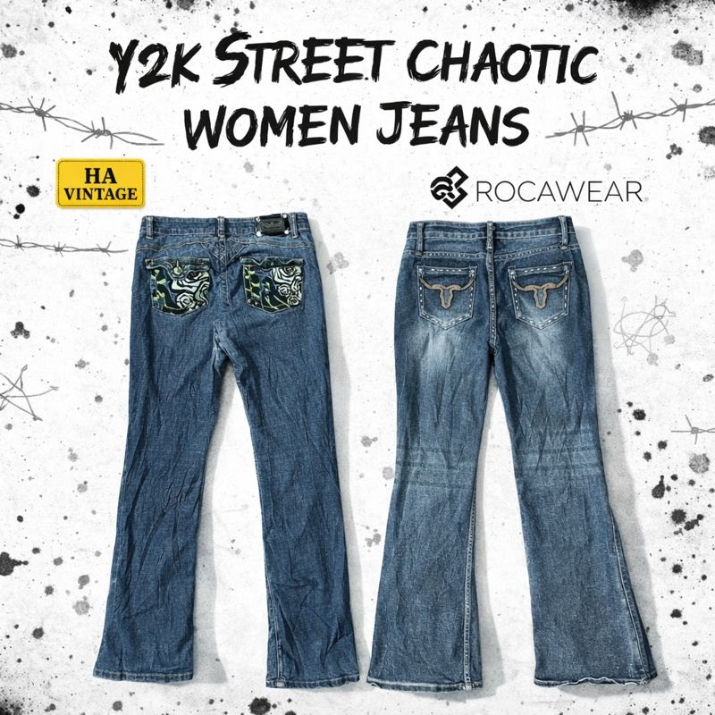 Y2K Flared/ Straight Jeans Inc Rocawear holister