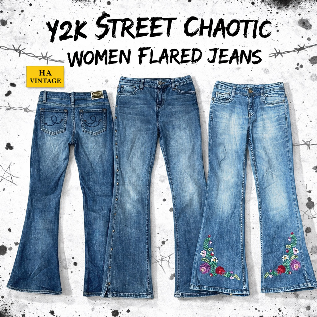 Y2K Street Chaos Flared Jeans