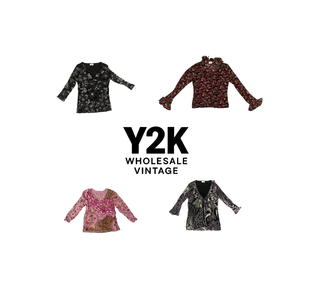 Y2K European Mesh Long sleeve Tops (YWV57)