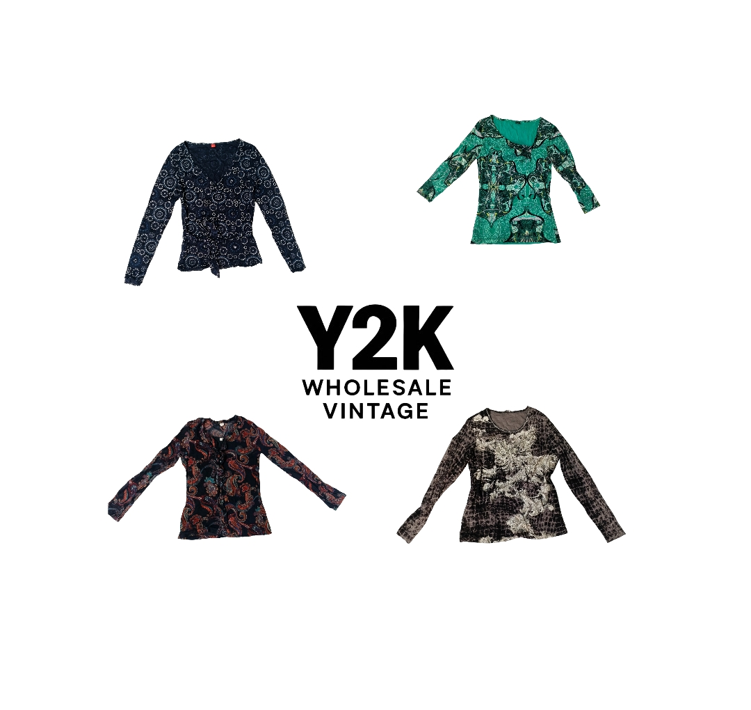 Y2K European Mesh Long sleeve Tops (YWV60)