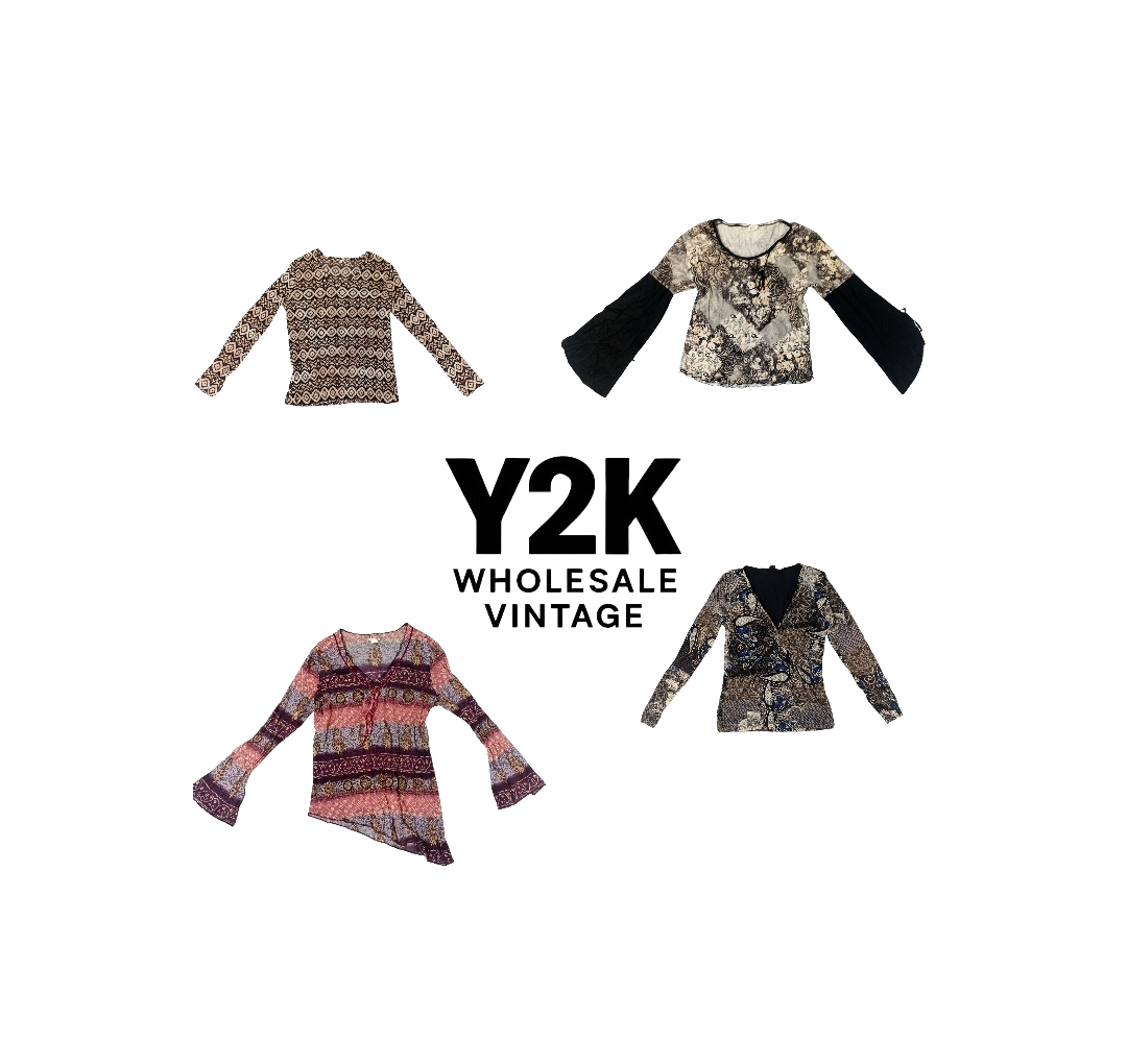 Y2K European Mesh Long sleeve Tops (YWV61)