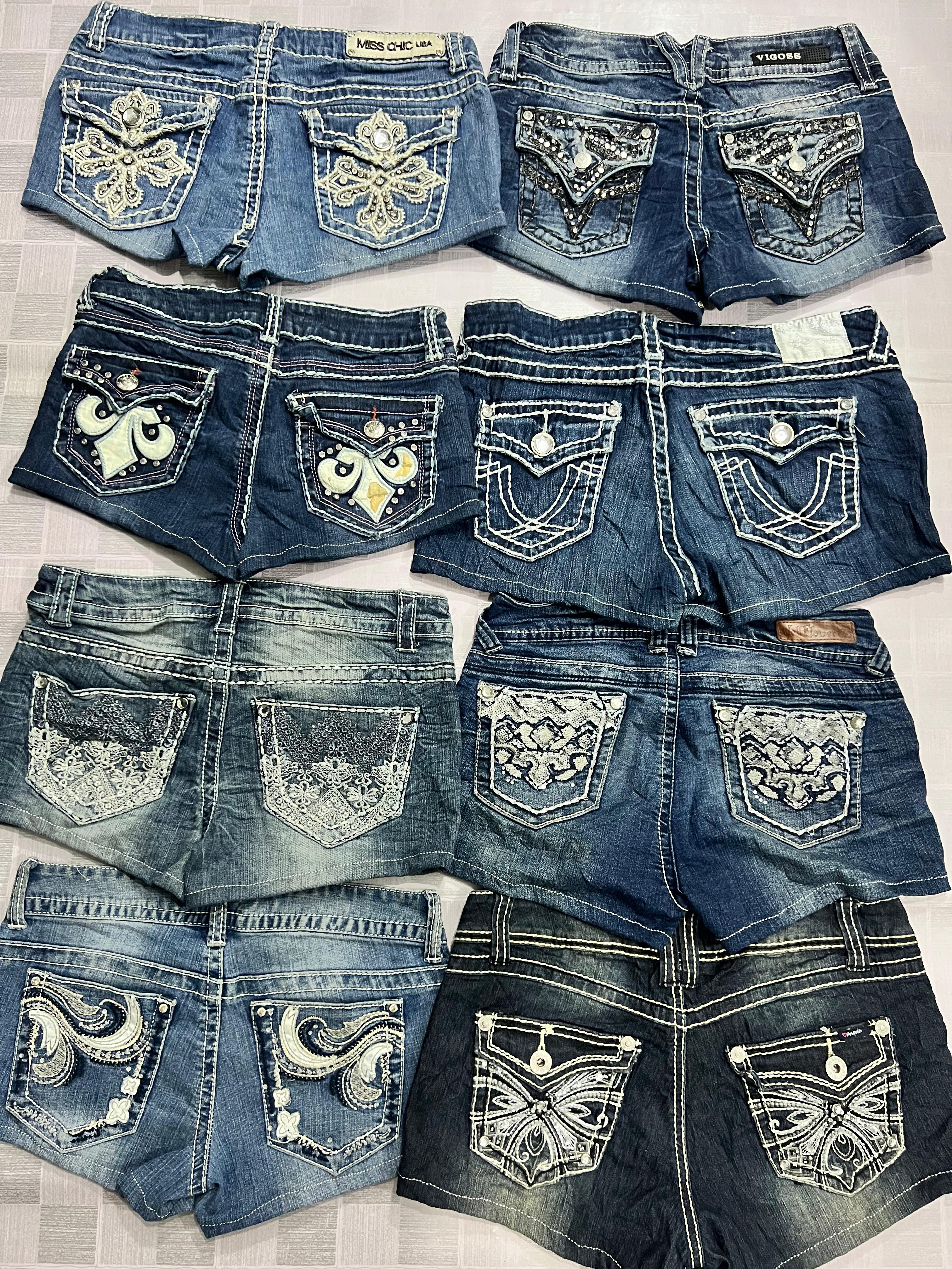 R374 Upcycled Ladies Embellished Sexy Hot Shorts