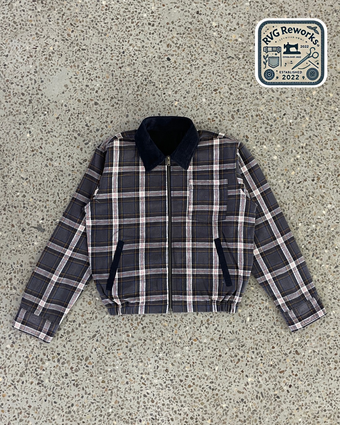 Veste zippée en plaid recyclé